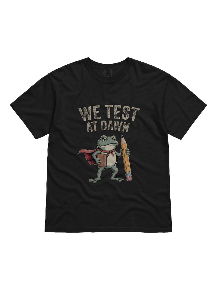 We Test At Dawn Funny Frog Academic Hero product image (1)