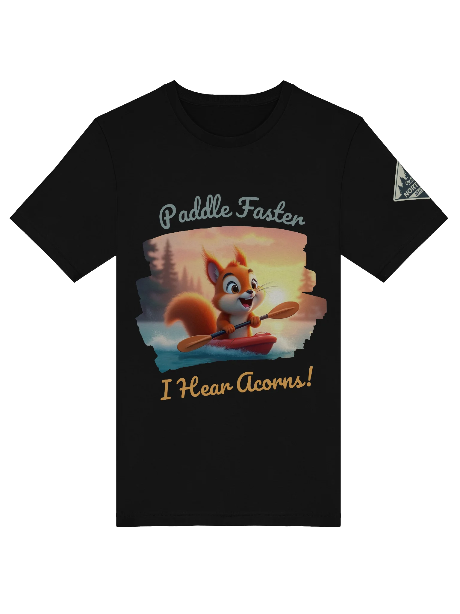 Paddle Faster, I Hear Acorns – Funny Kayaking Red Squirrel Outdoor T-Shirt product image (5)