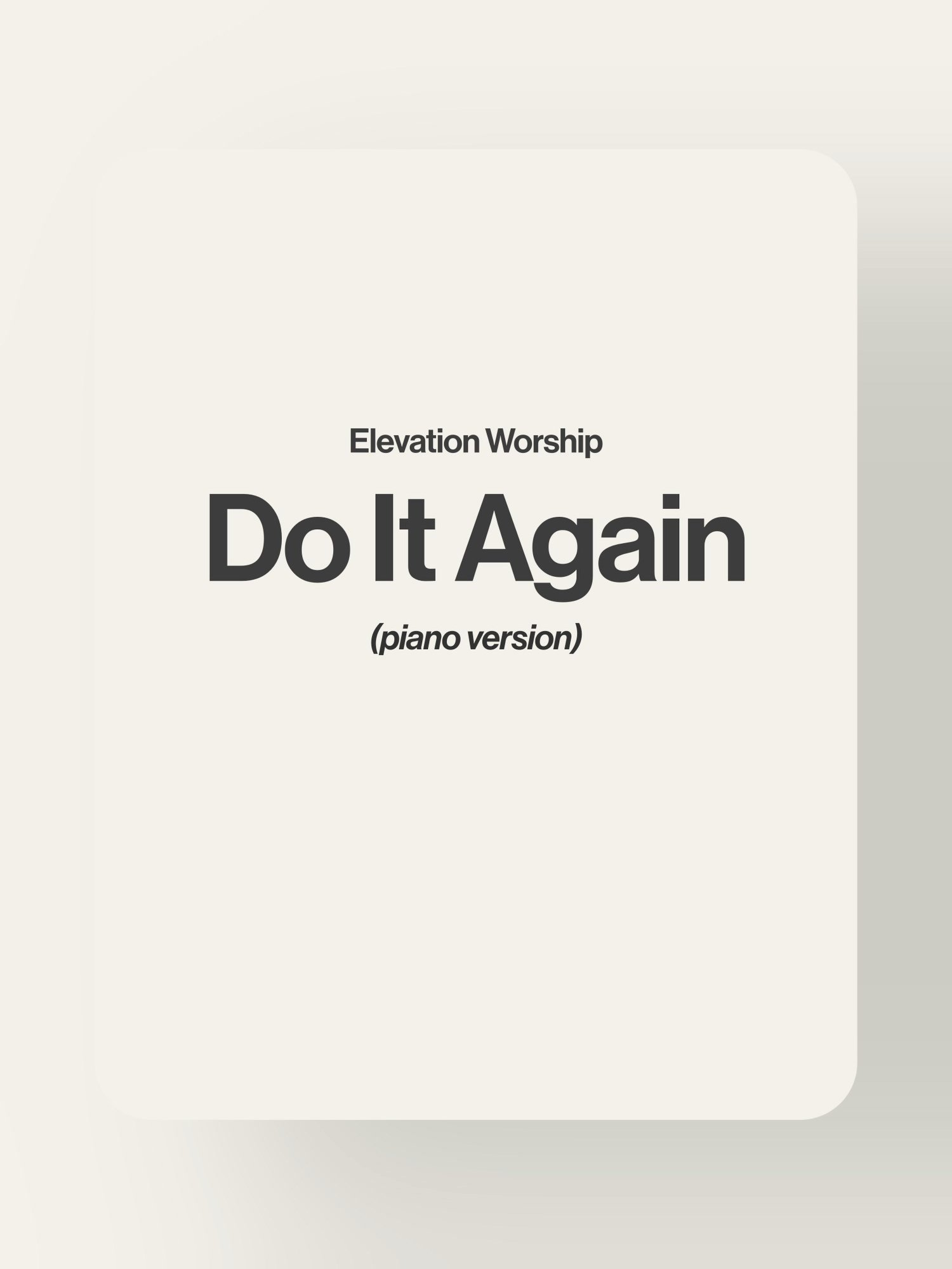 Do It Again - Elevation Worship product image (1)