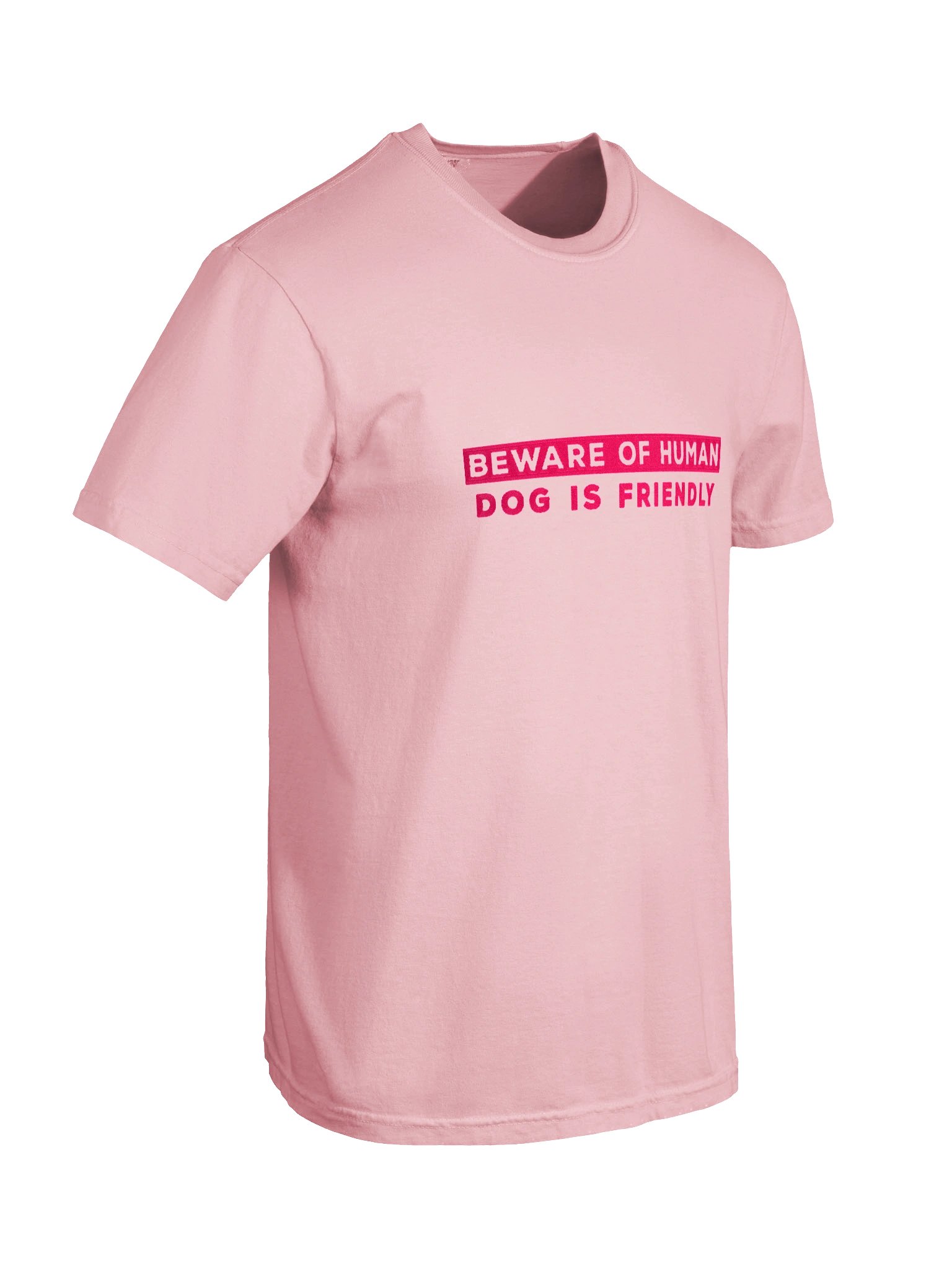 Beware of Human. Dog Is Friendly T-Shirt(Embroidered) Tone-on-Tone Design for Dog Lovers product image (11)