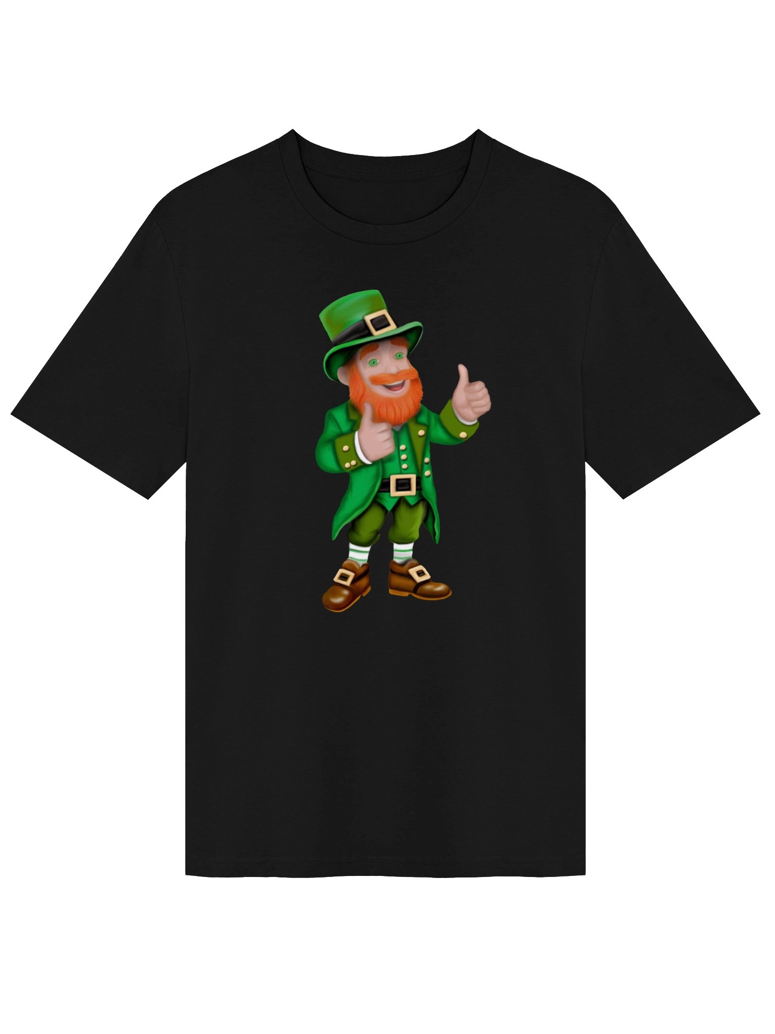 "Thumbs Up" Leprechaun T-Shirt. Unisex Stanley/Stella Organic Ribbed Neck T-Shirt product image (1)