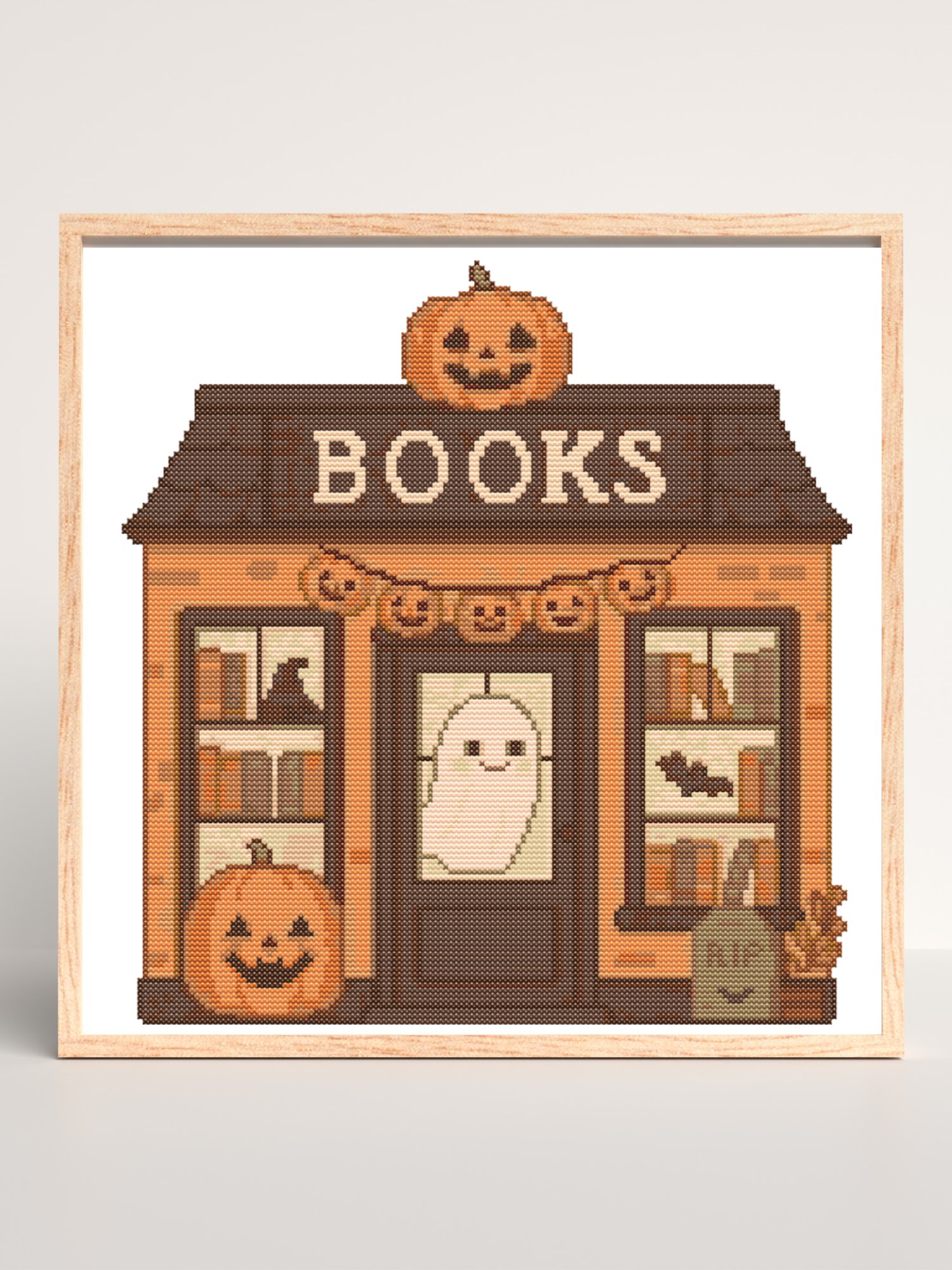 Boo & Books Cross Stitch Pattern product image (6)