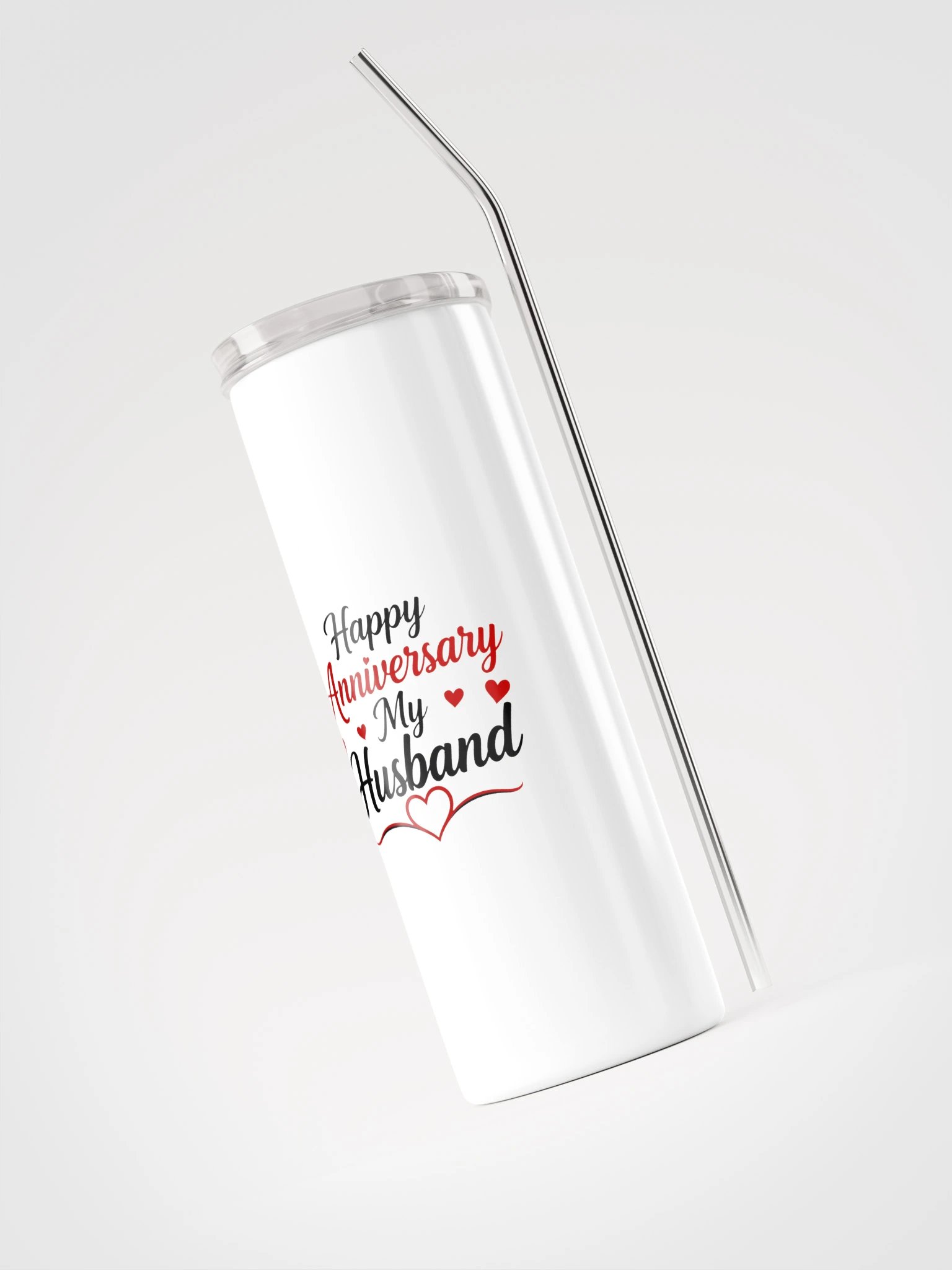 Happy Anniversary My Husband Tumbler - Red Script product image (3)