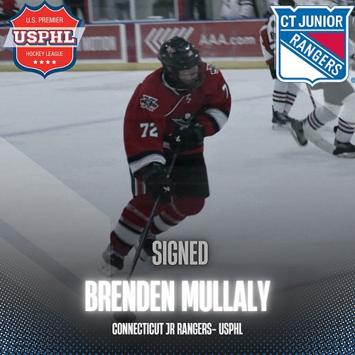 Congratulations to 2008 forward Brenden Mullaly on signing with the CT Jr Rangers for this upcoming season!