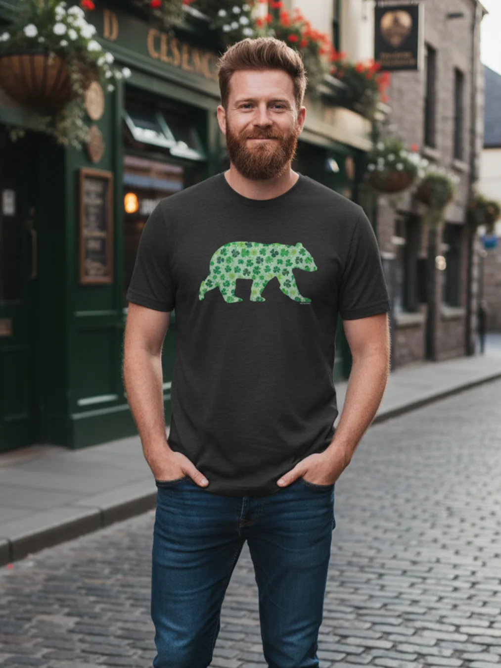 St. Patricks Day Clover Bear T-Shirt product image (3)
