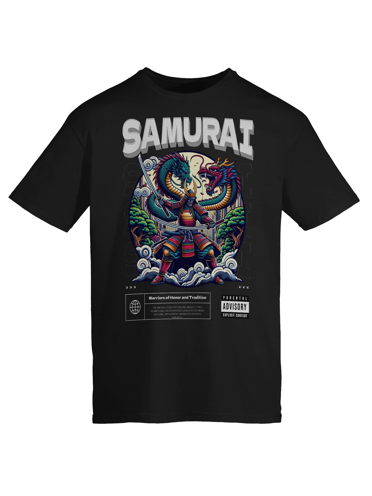 Samurai Dragon Warriors of Honor T-Shirt - Gildan Softstyle product image (6)