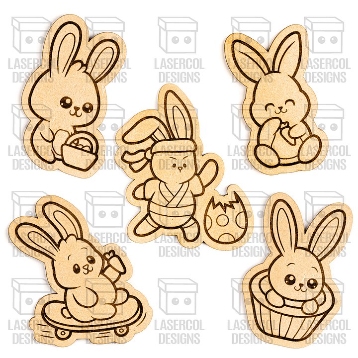 Easter Bunny Paint Kit DIY Cut Outs Set 7 - Laser Cut Files product image (2)