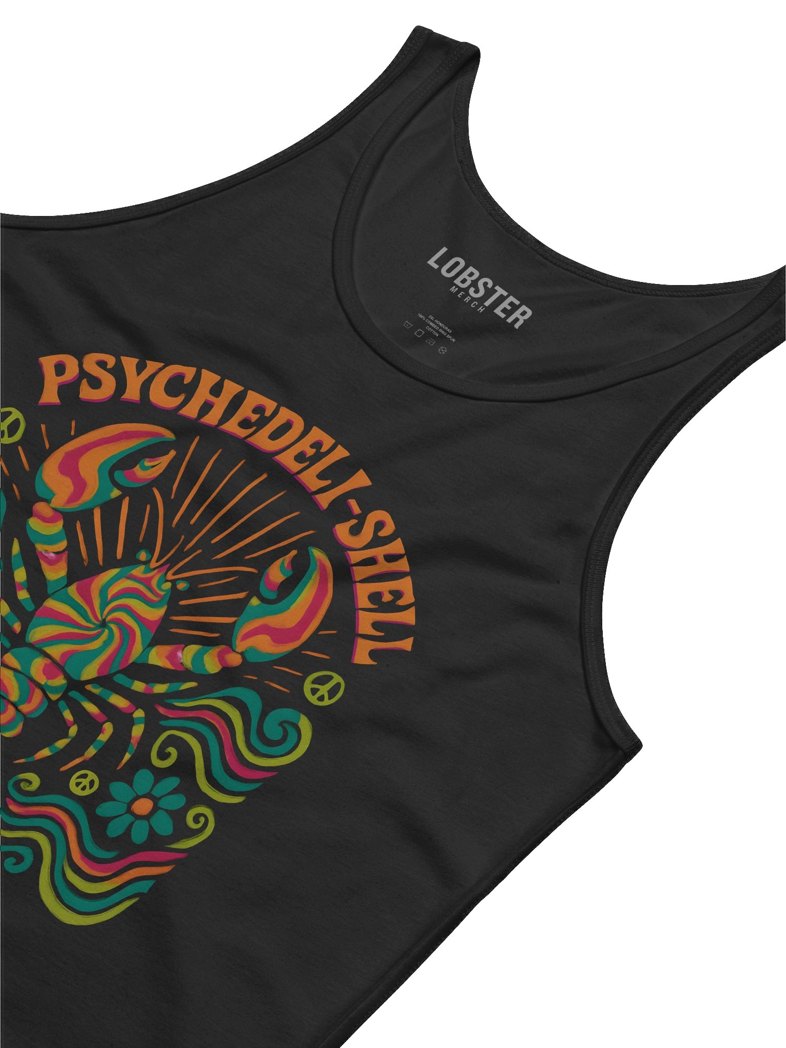 Psychedeli-shell Tank Top | 70s Hippie Lobster Psychedelic Tee product image (4)