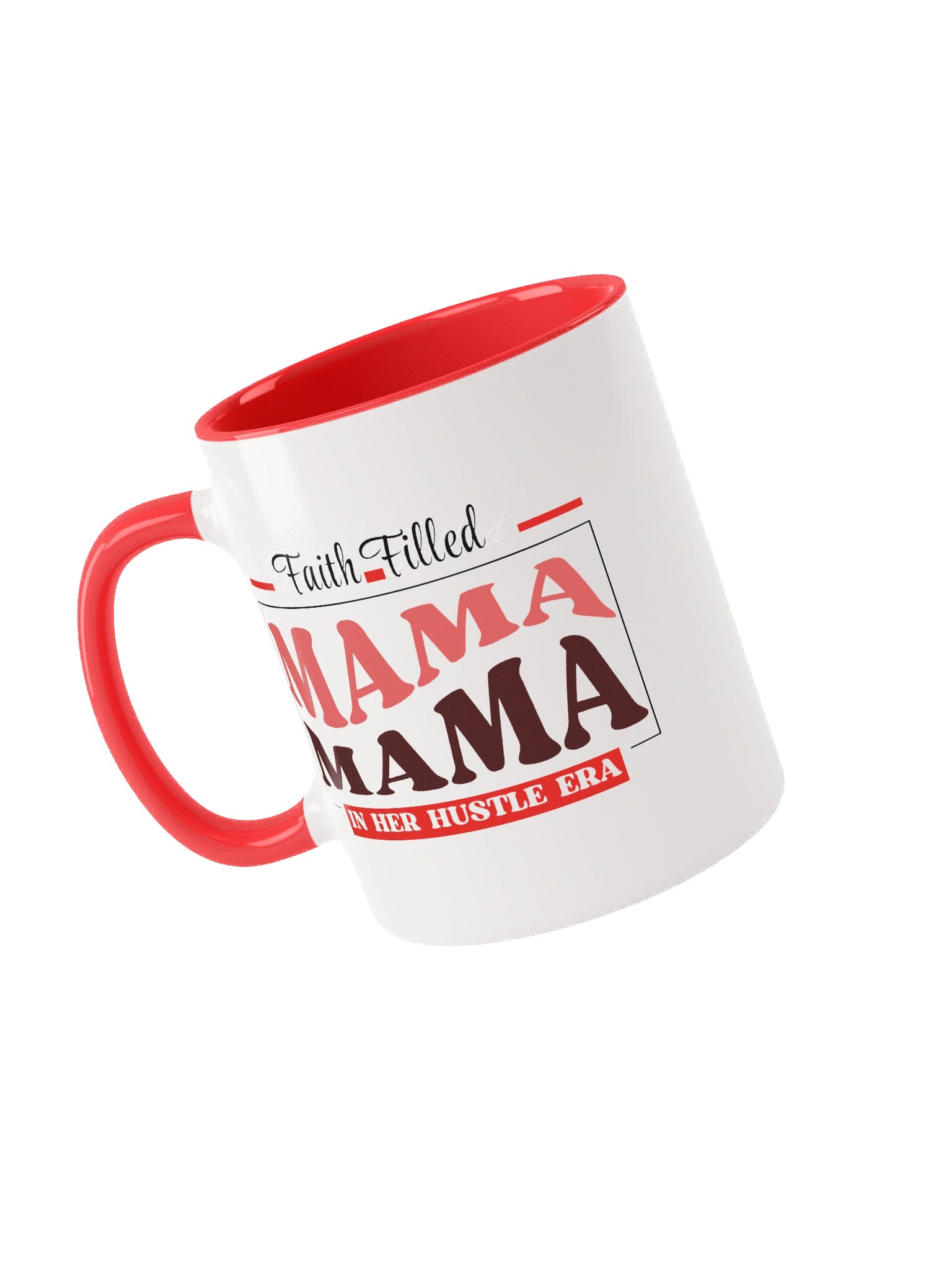 Faith Filled Mama In Her Hustle Era | Double-tone Ceramic Mug | Faith Gift for Believers product image (5)