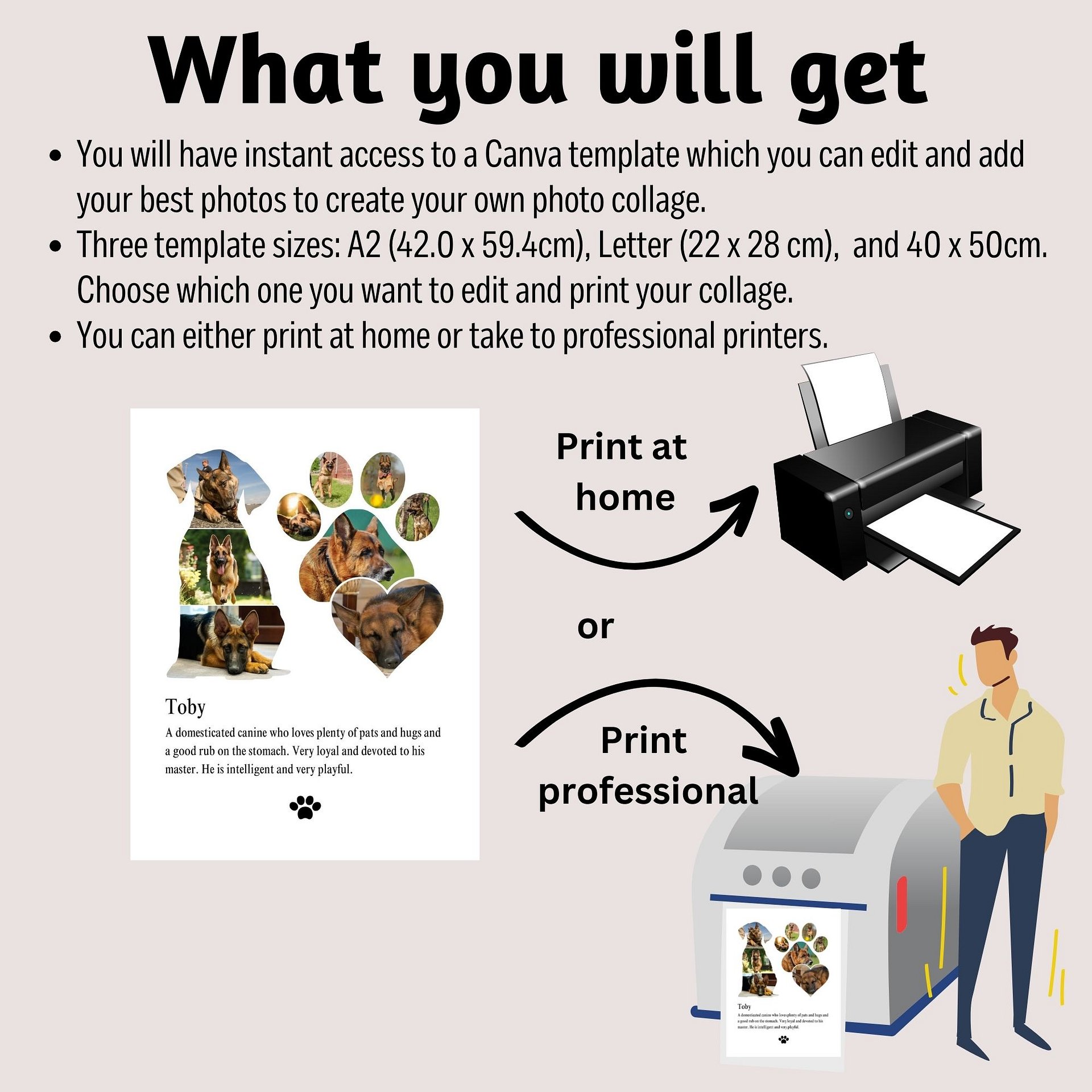 Dog Memorial Photo Collage Canva Template product image (2)