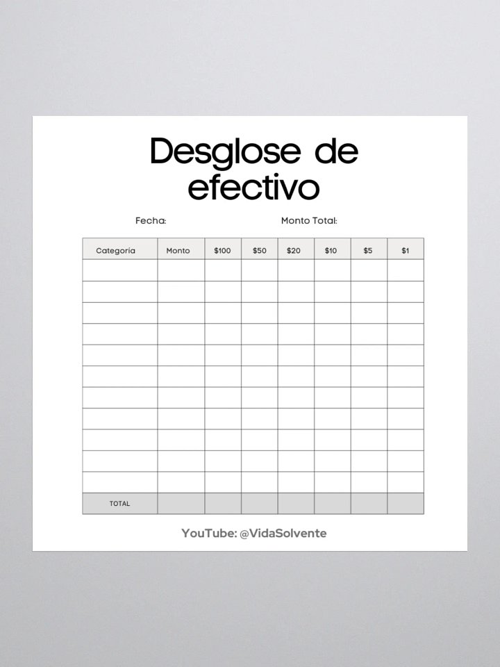 Pegatina troquelada con desglose de efectivo product image (1)