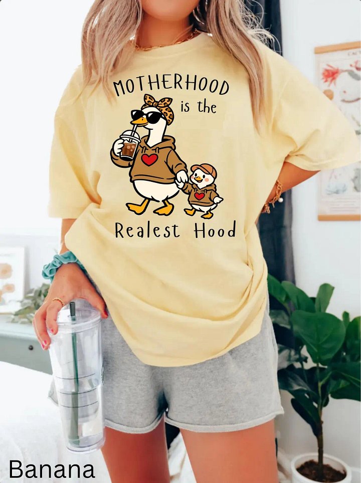 Motherhood Is The Realest Hood Shirt - Funny Duck Mama and Mini Mother's Day Tee product image (1)