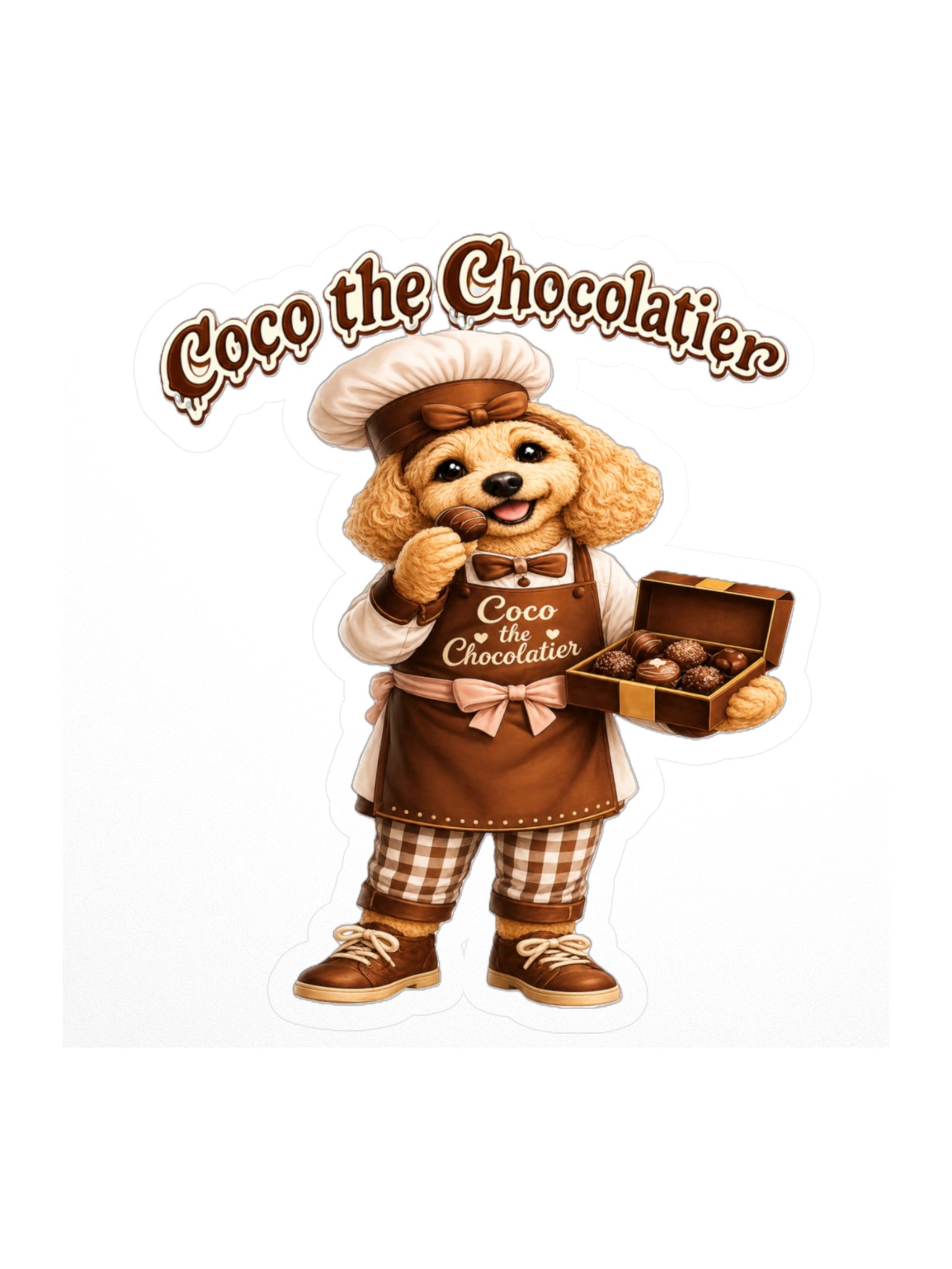 Coco the Chocolatier Dog Kiss Cut Sticker product image (1)