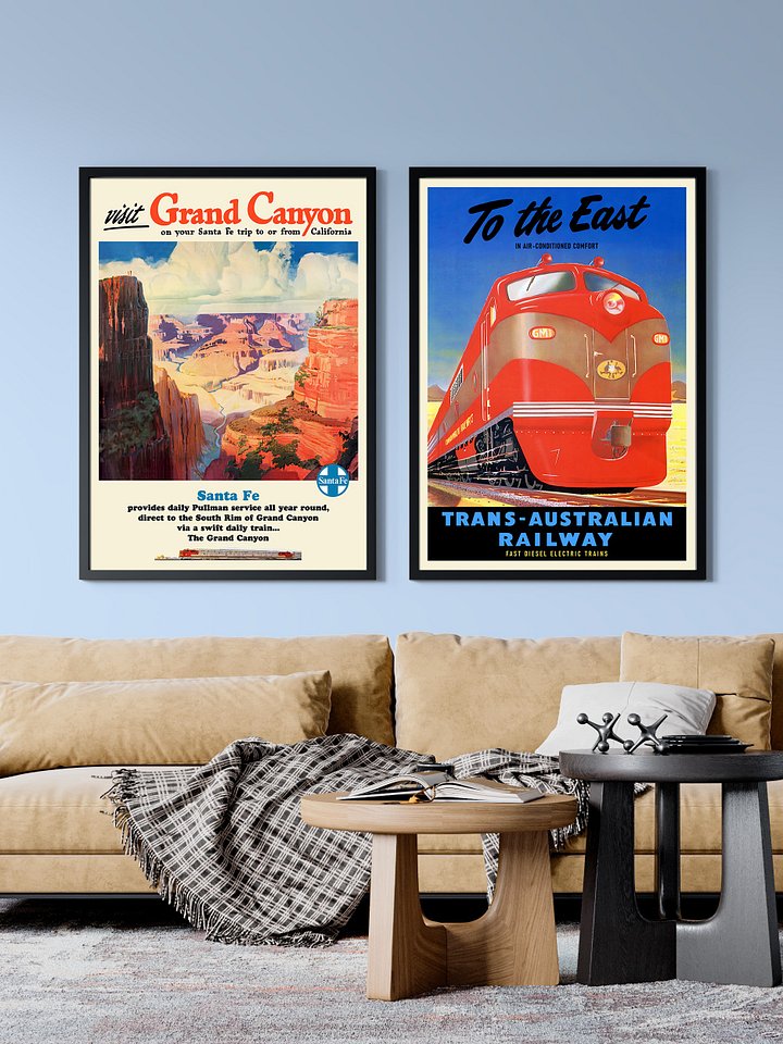 Grand Canyon with Santa Fe Railway, 1950s — retro train poster, vintage train art, train print, retro travel wall art product image (2)