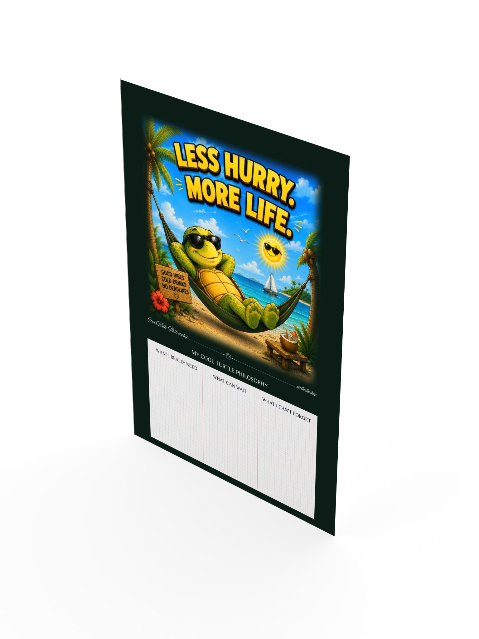 LESS HURRY. MORE LIFE. — Cool Turtle Matte Art Poster product image (3)