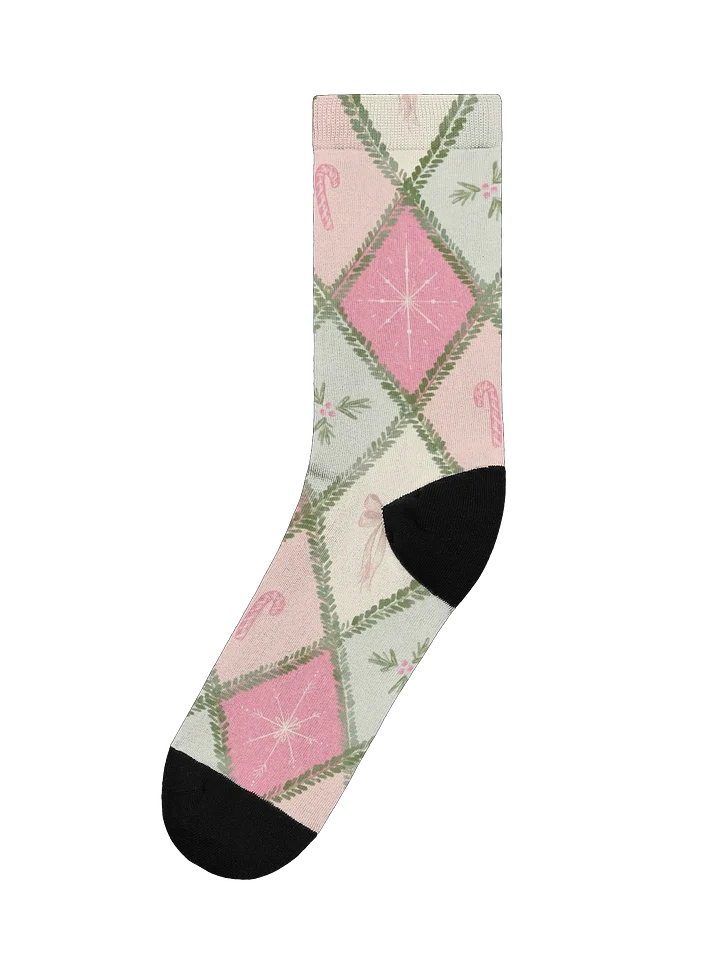 Candy Cane Diamond Crew Socks product image (1)