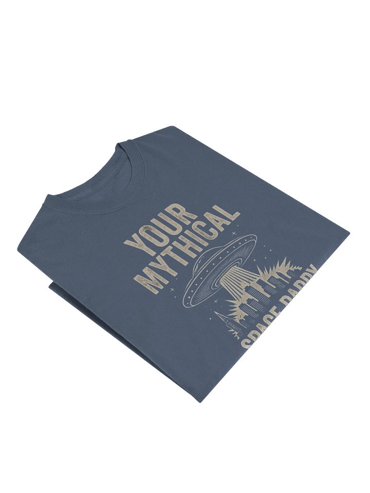 "Your Mythical Space Daddy" Long Sleeve Shirt – Dark Sci-Fi Cityscape Graphic Long Sleeve Tee | Funny Sarcastic Alien Humor Long Sleeve Shirt product image (2)