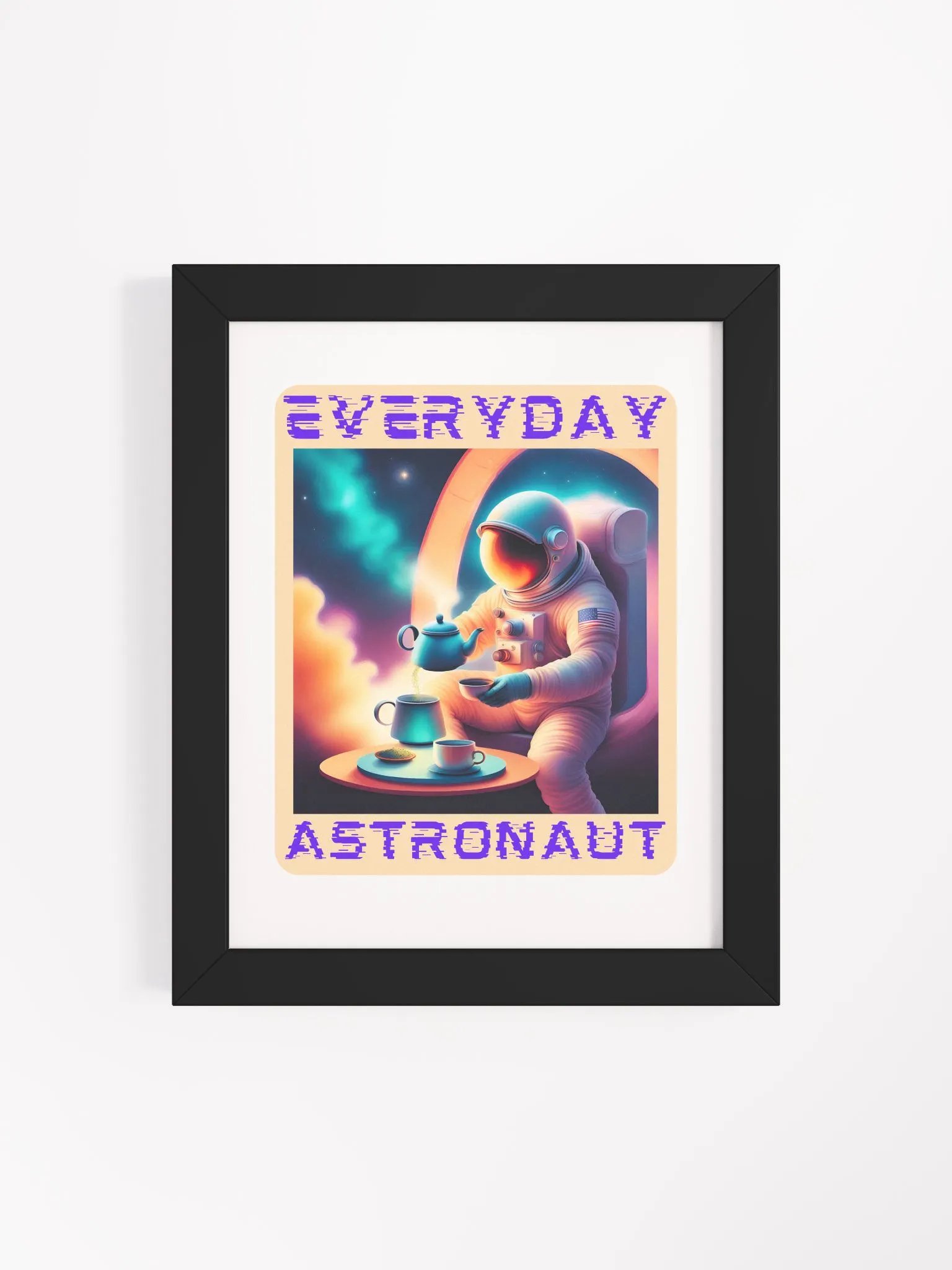 The Everyday Astronaut Enjoying a Cup of Tea Framed Poster product image (119)
