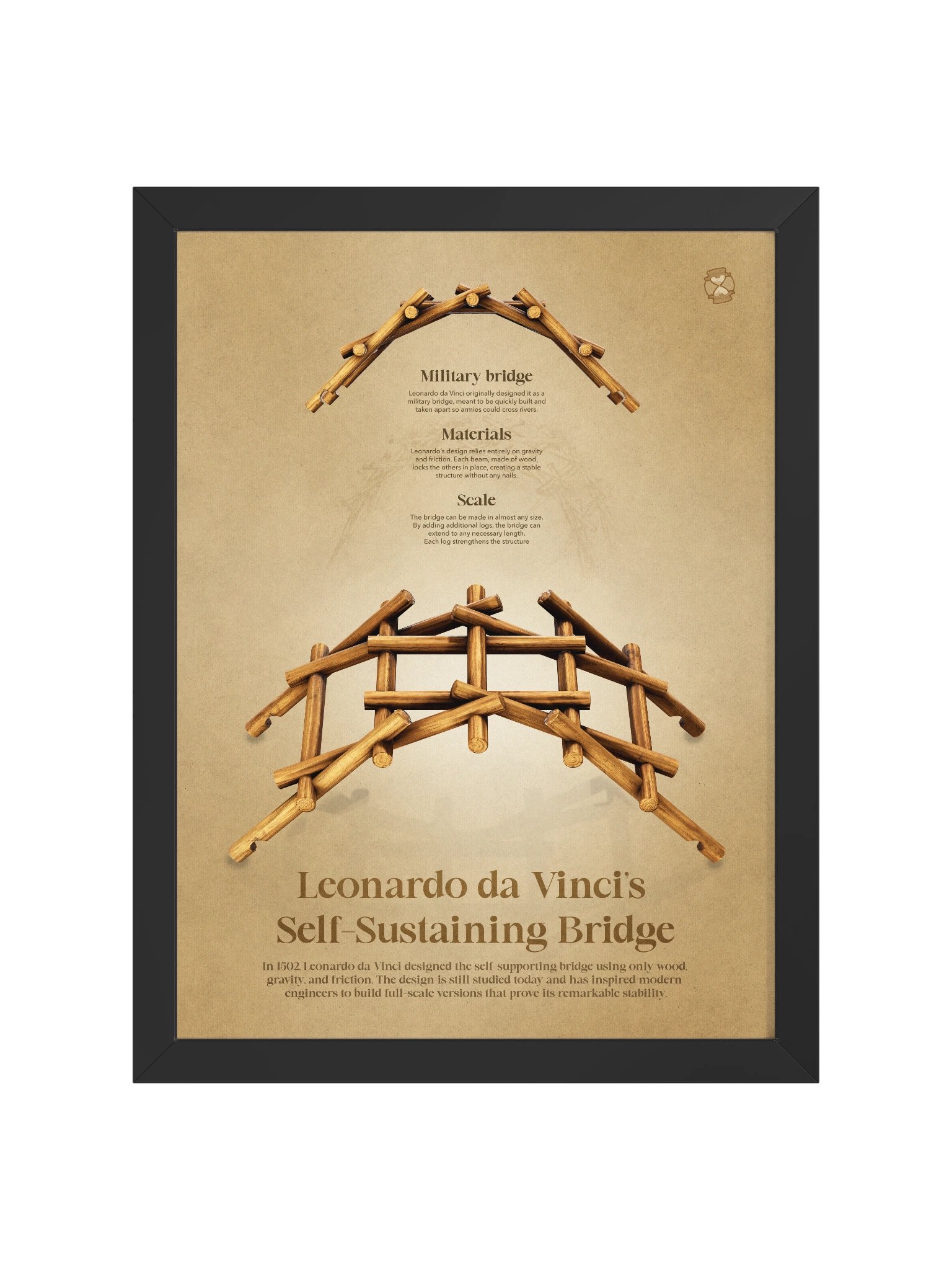 Leonardo da Vinci's Bridge (Framed poster) product image (3)
