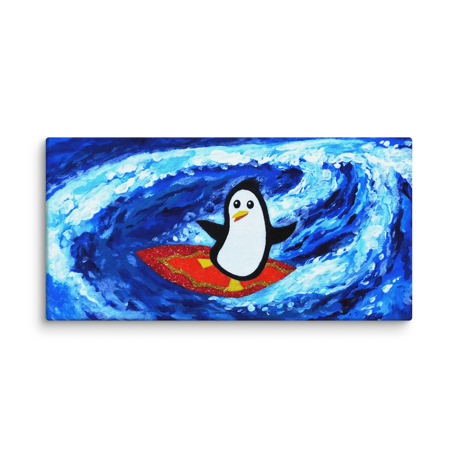 Surfing Penguin Canvas Print product image (5)
