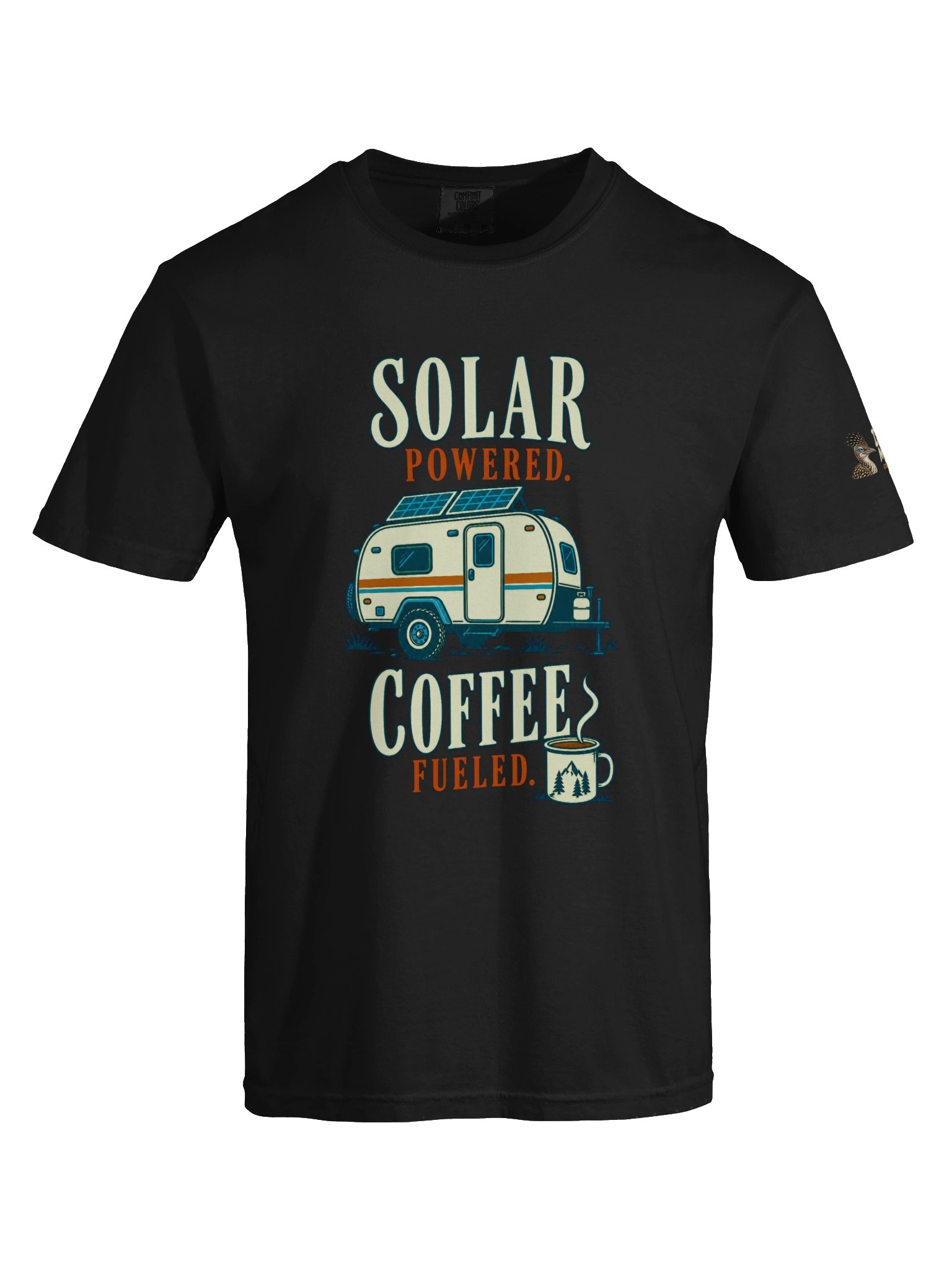 Solar Powered, Coffee Fueled Camper T-Shirt product image (35)