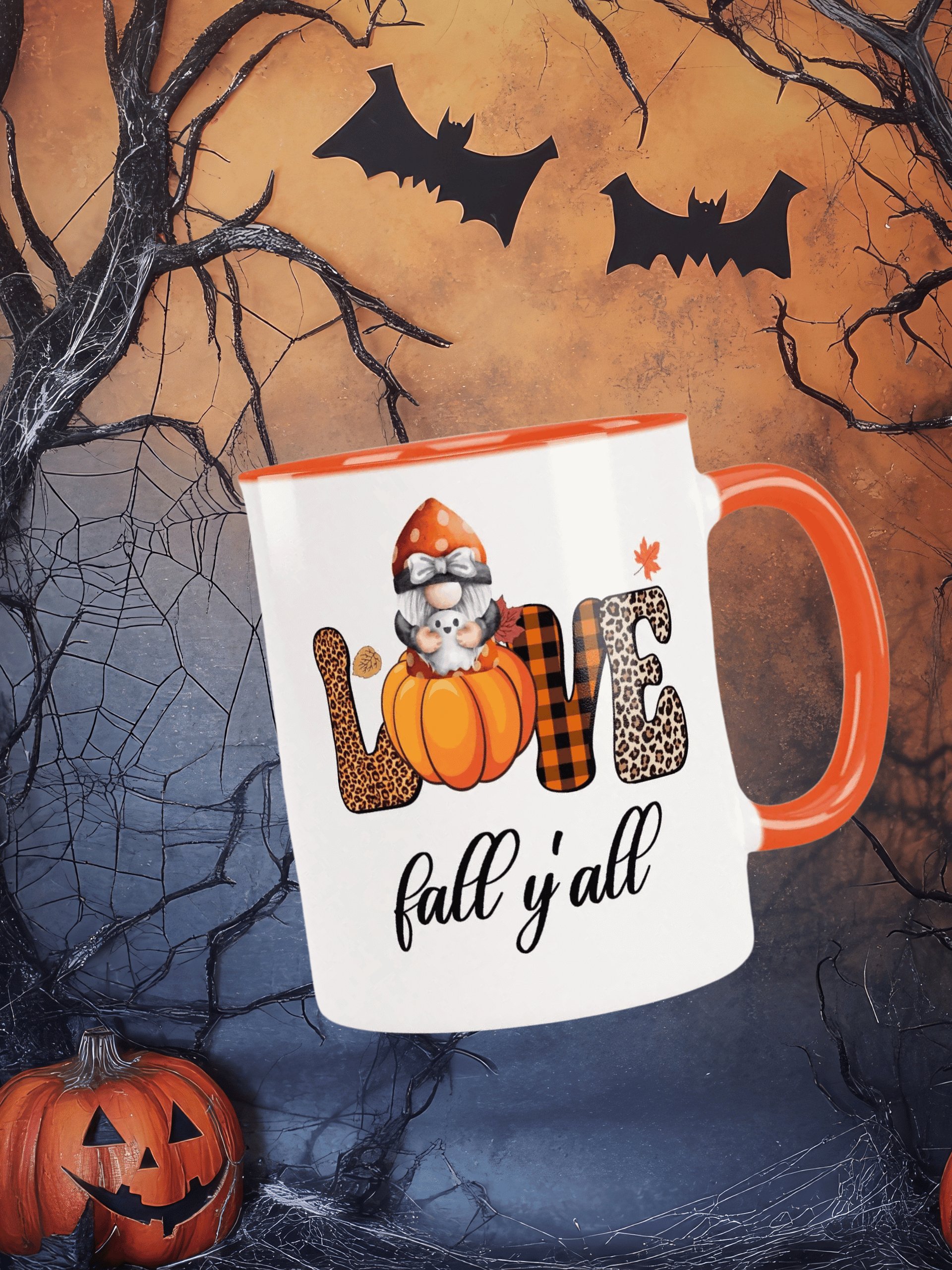 Halloween Gnome and Ghost Love Fall Y'all Mug product image (1)