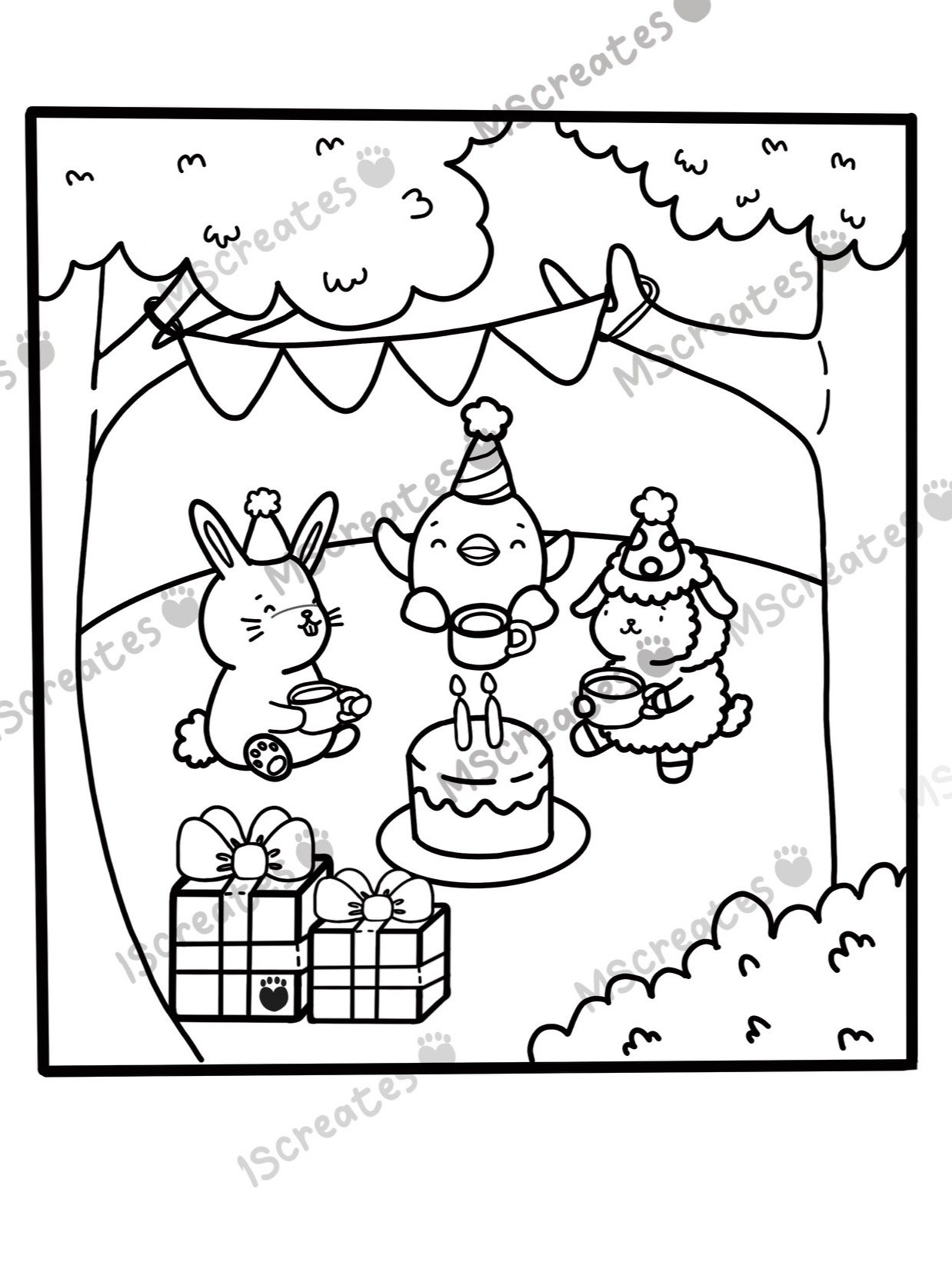 Party Colouring Page product image (1)