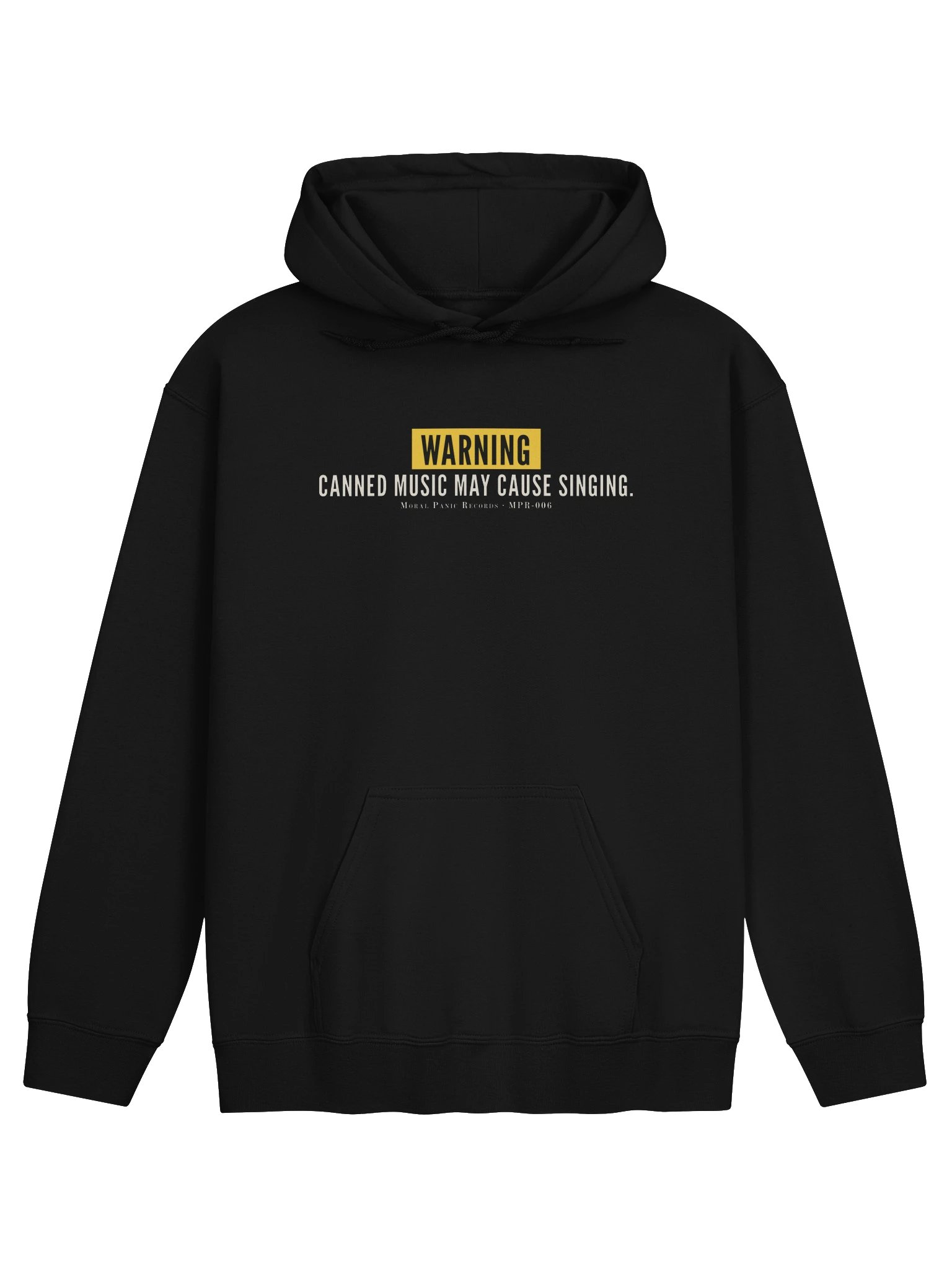 Canned Music Warning Hoodie (dark colours) product image (1)