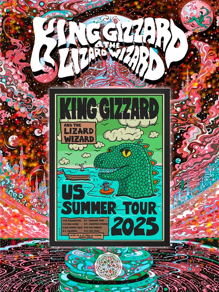 KING GIZZARD 2025 US SUMMER TOUR FRAMED POSTER product image (1)
