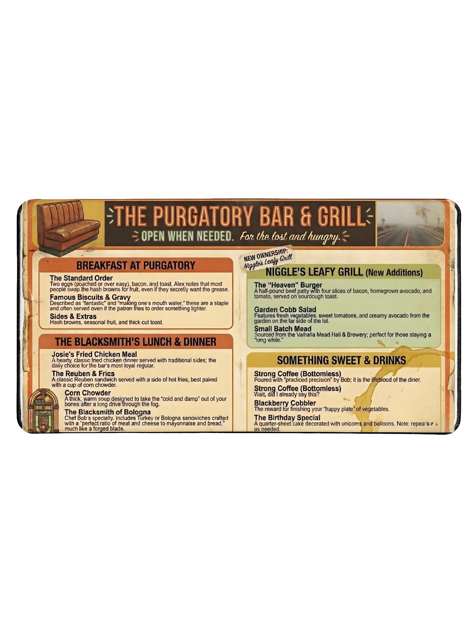 Purgatory Menu Desk Mat product image (1)