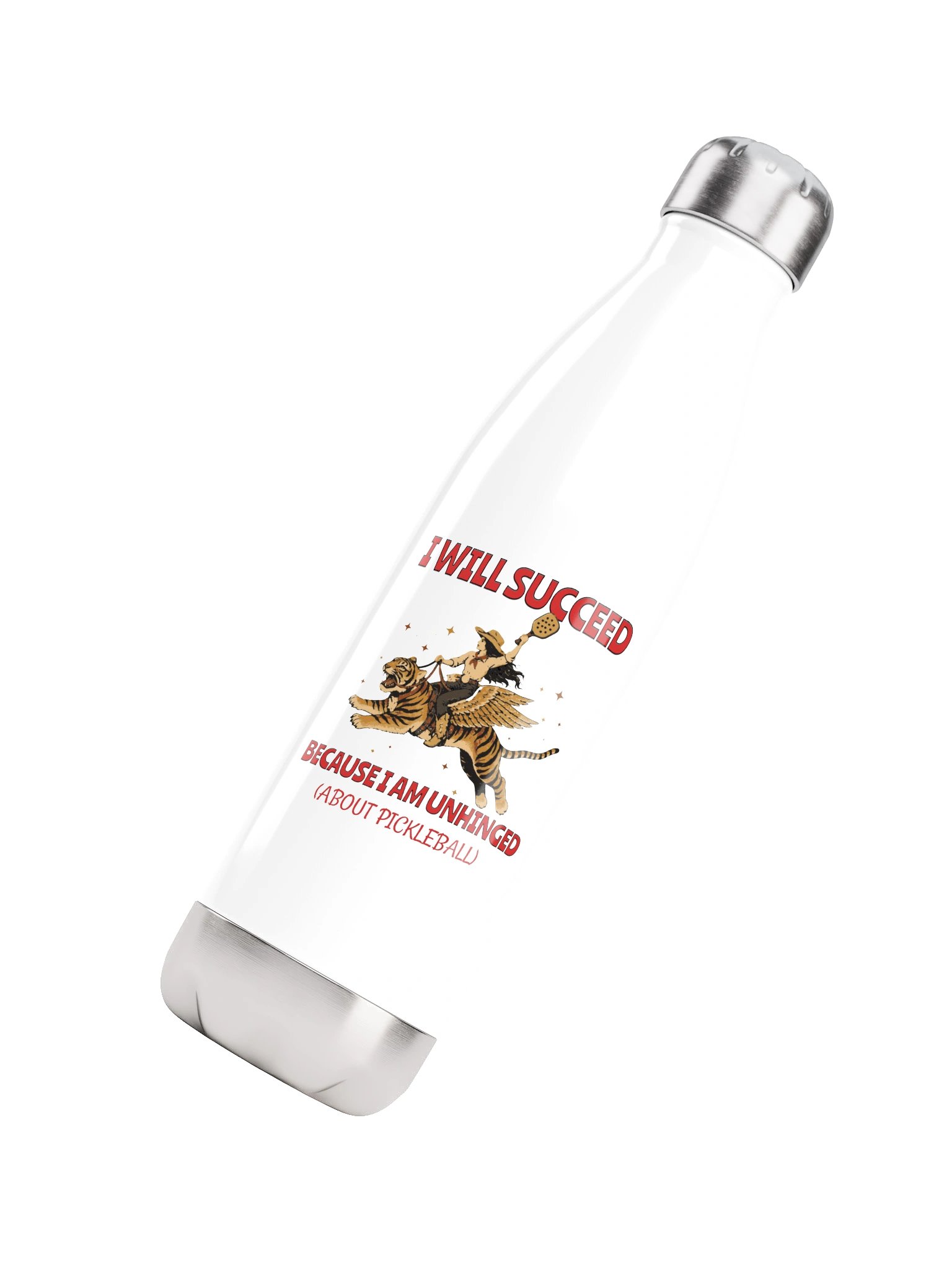 I Will Succeed Because I Am Unhinged About Pickleball Water Bottle – Adult Humor Pickleball Water Bottle product image (4)