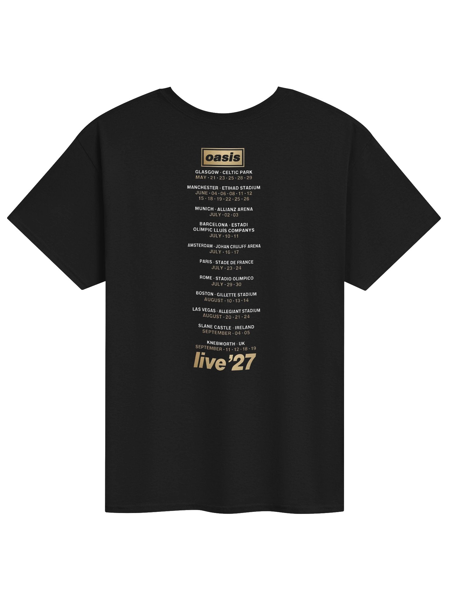 Oasis World Tour 2027 Merch T-Shirt product image (2)