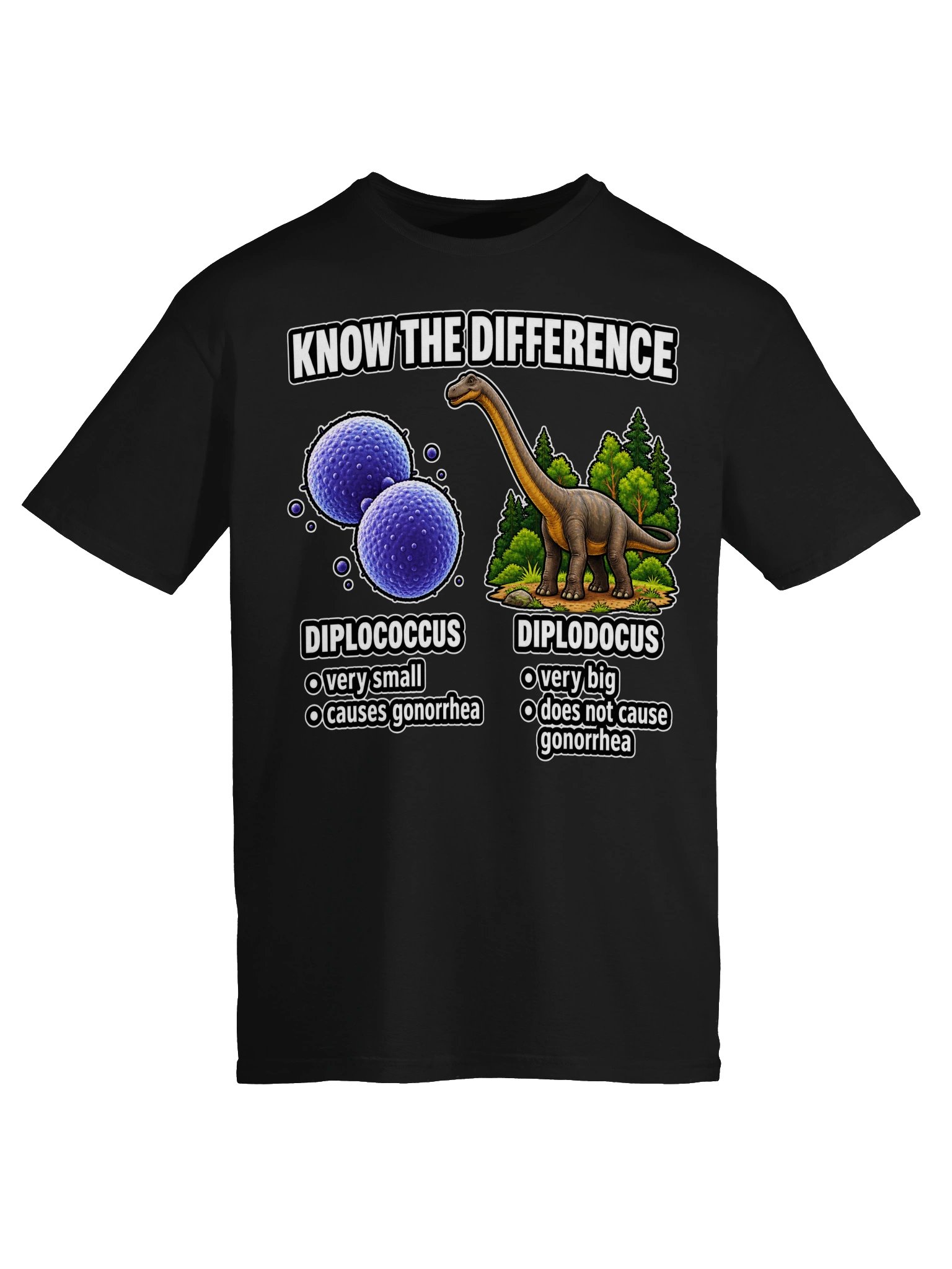 Diplococcus vs Diplodocus – Know the Difference Funny Science T-Shirt product image (5)