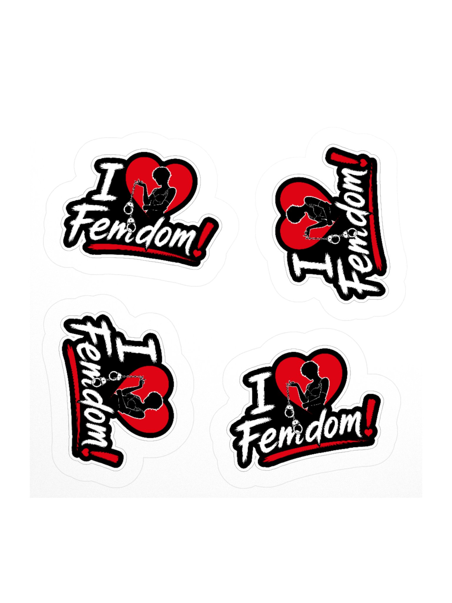 „I Love Femdom!“ Sticker-Set – Gothic & Alternative Style (4er Set) product image (4)