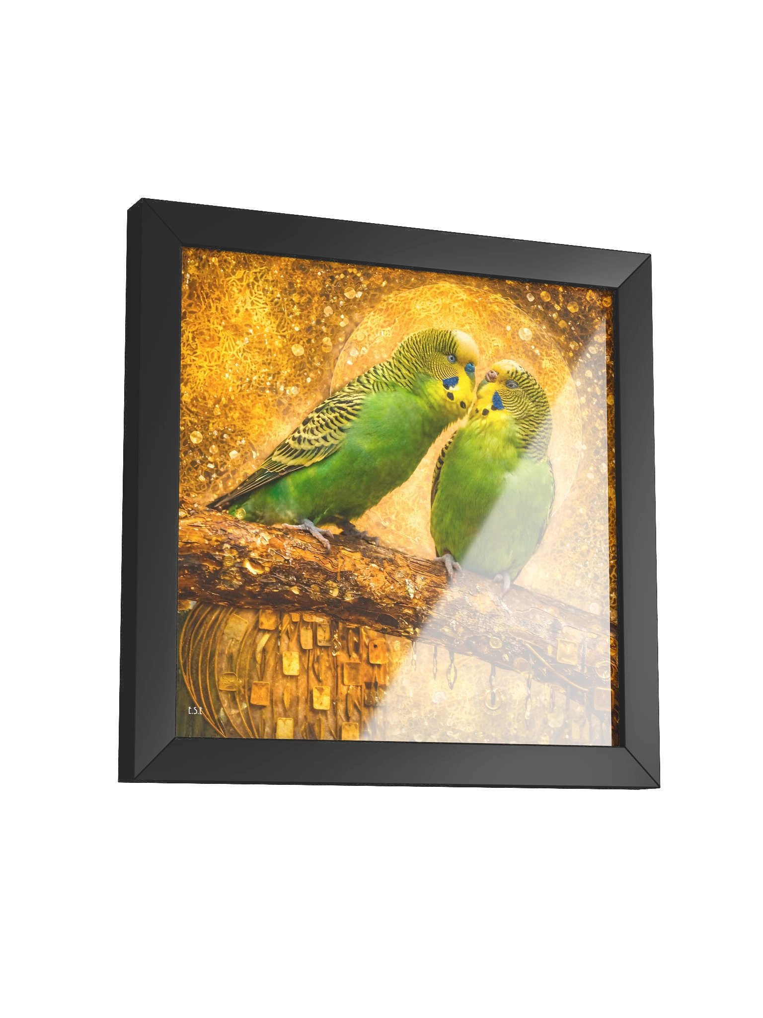 Goldene Wellensittiche im Klimt-Stil product image (35)