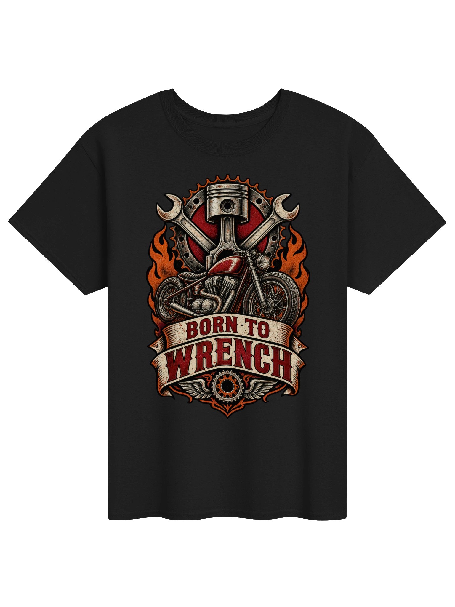 Born to Wrench Vintage Motorcycle Mechanic T-Shirt product image (1)