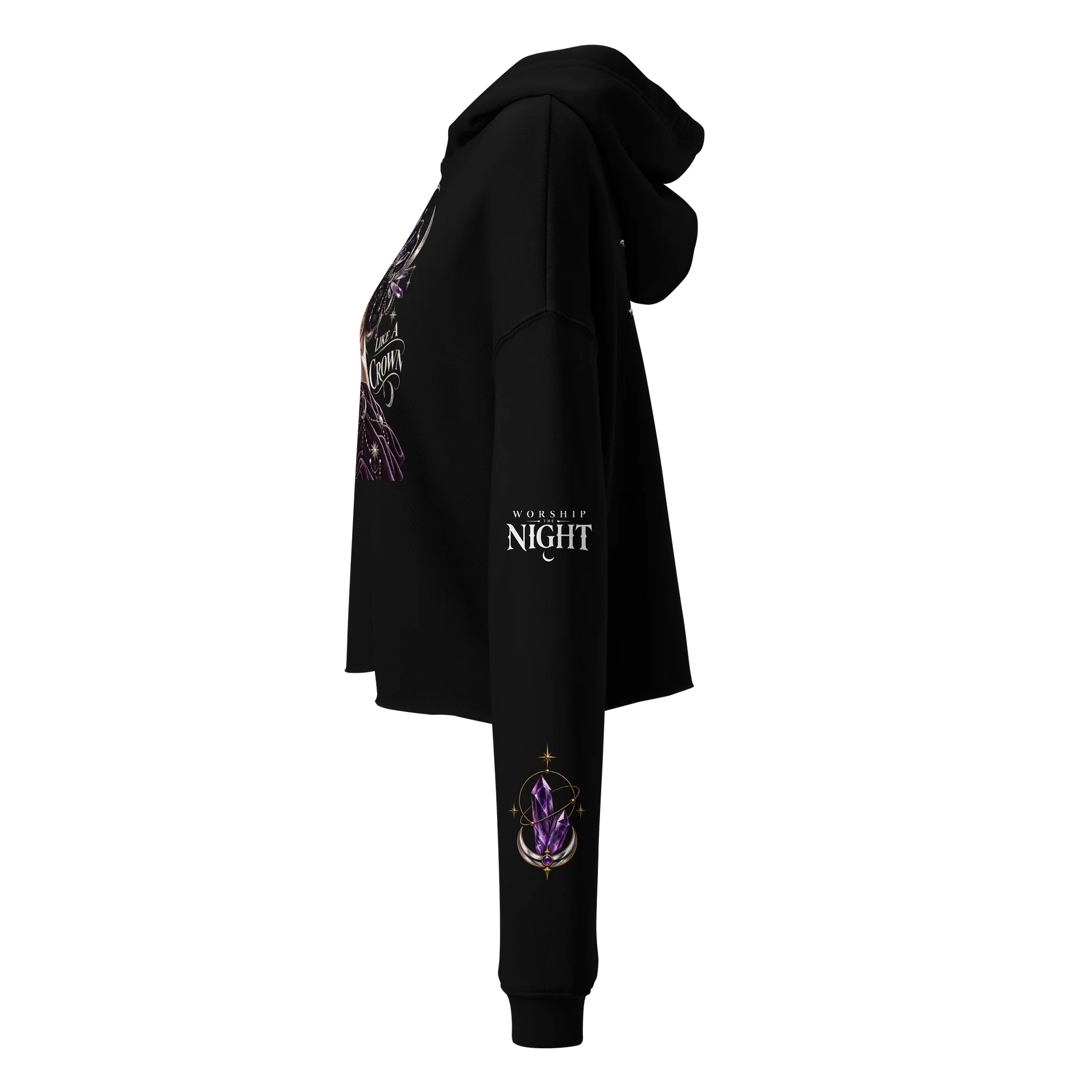 Moonlight Is Her Religion Crop Hoodie product image (3)