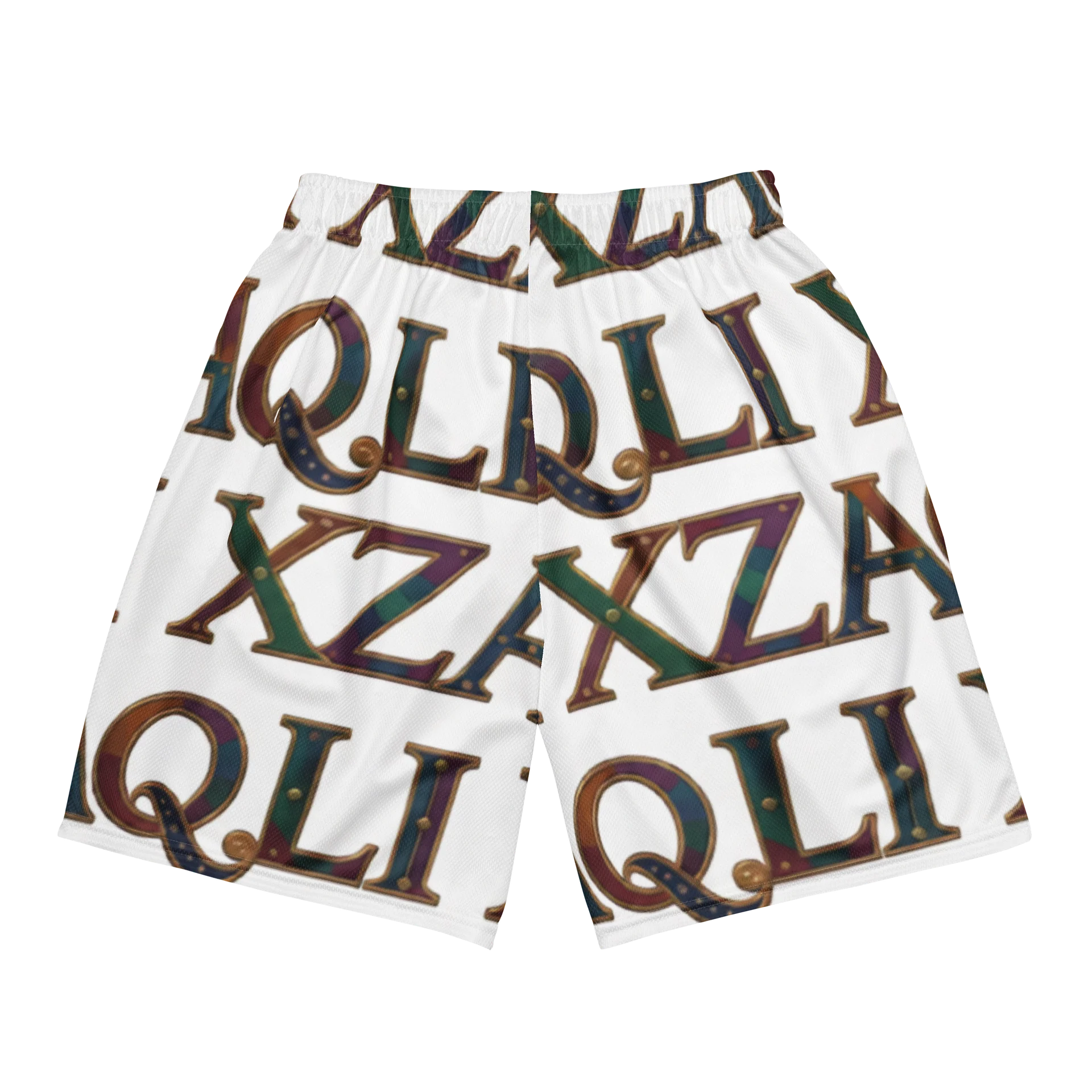 XZAQLI Men's Ivory Monogram Mesh Shorts product image (4)