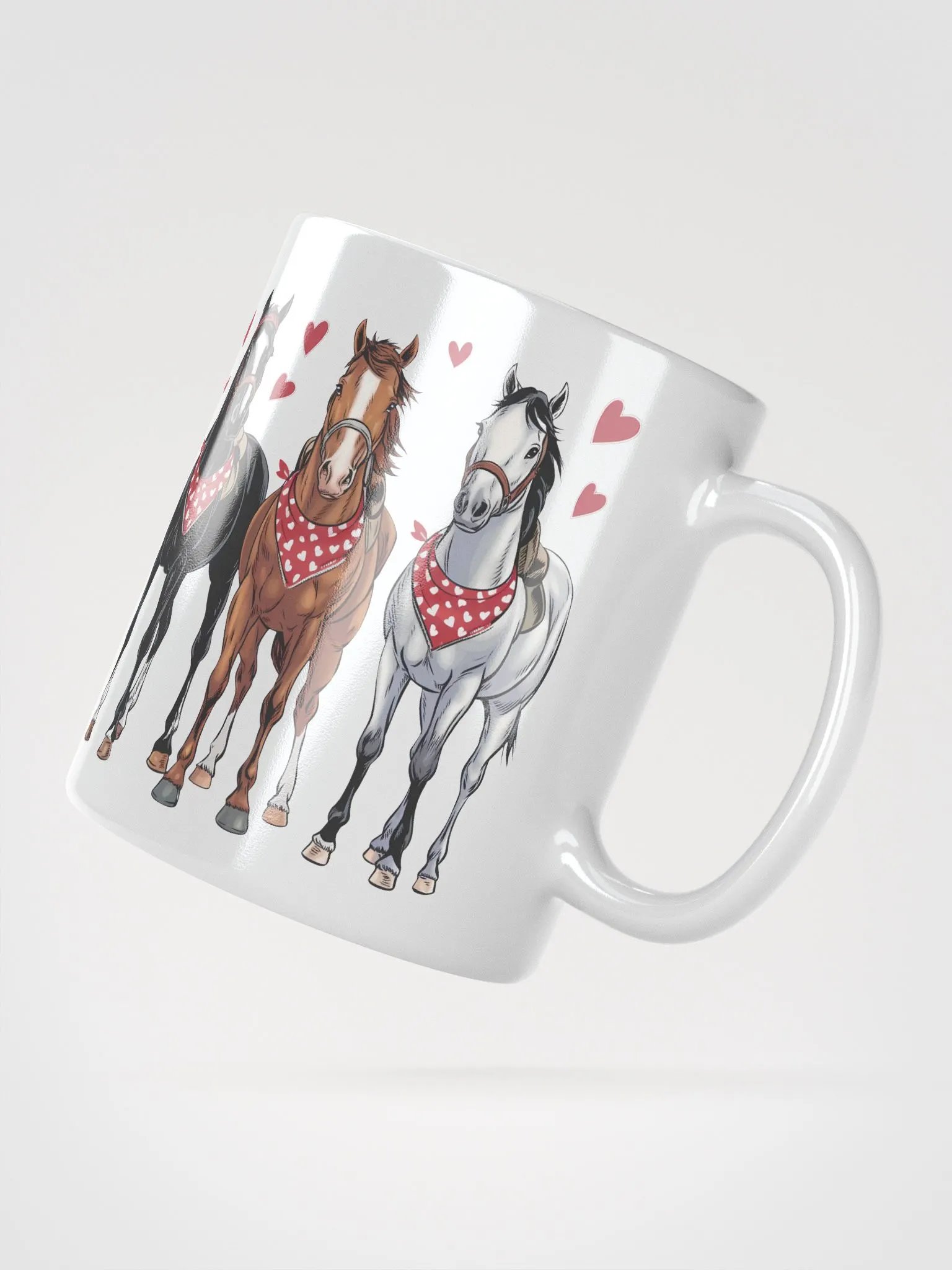 Heartfelt Valentine Horses White Glossy Mug product image (3)