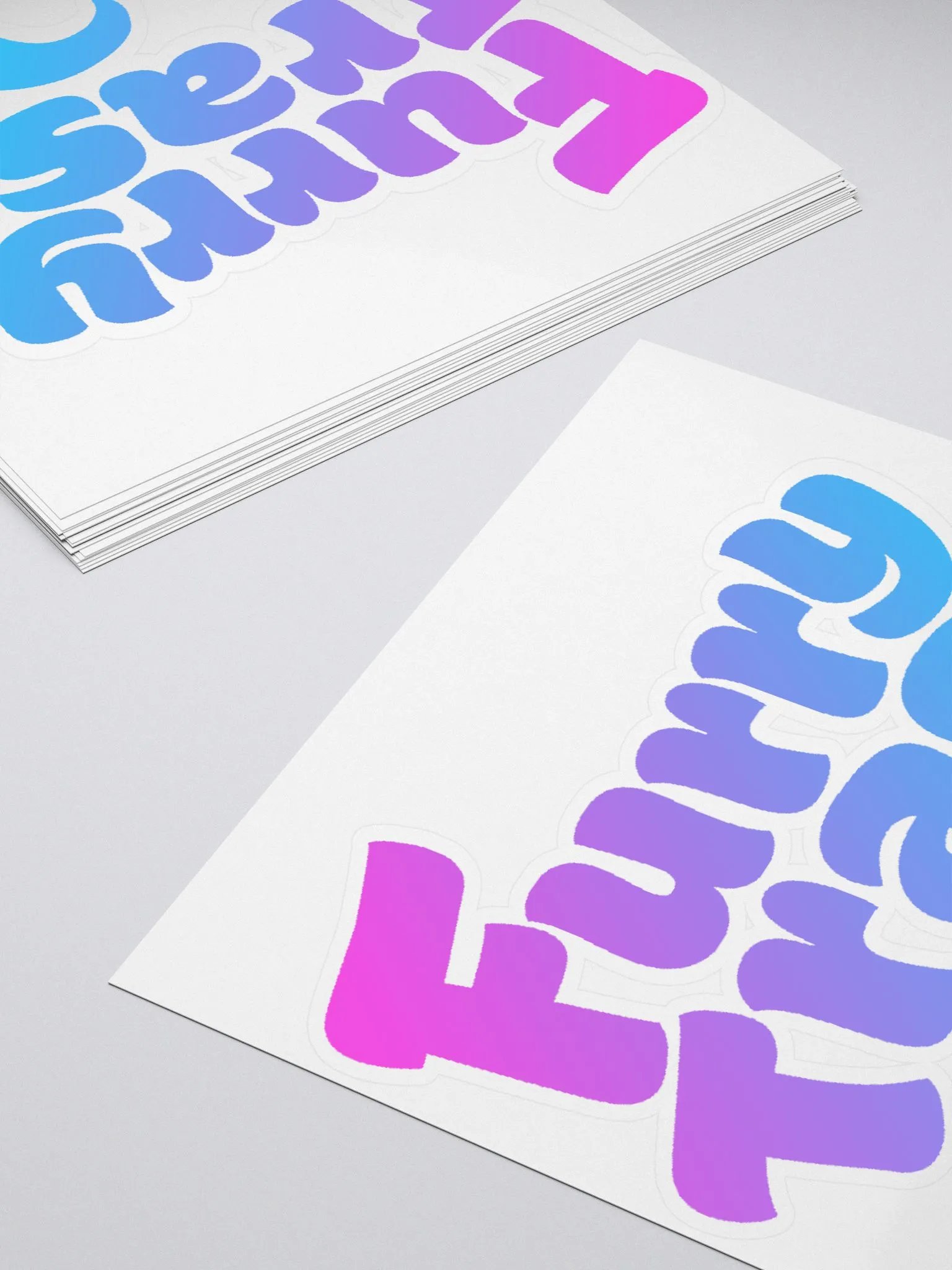 Furry Trash Sticker – Bubble Logo (Twilight Gradient) product image (4)