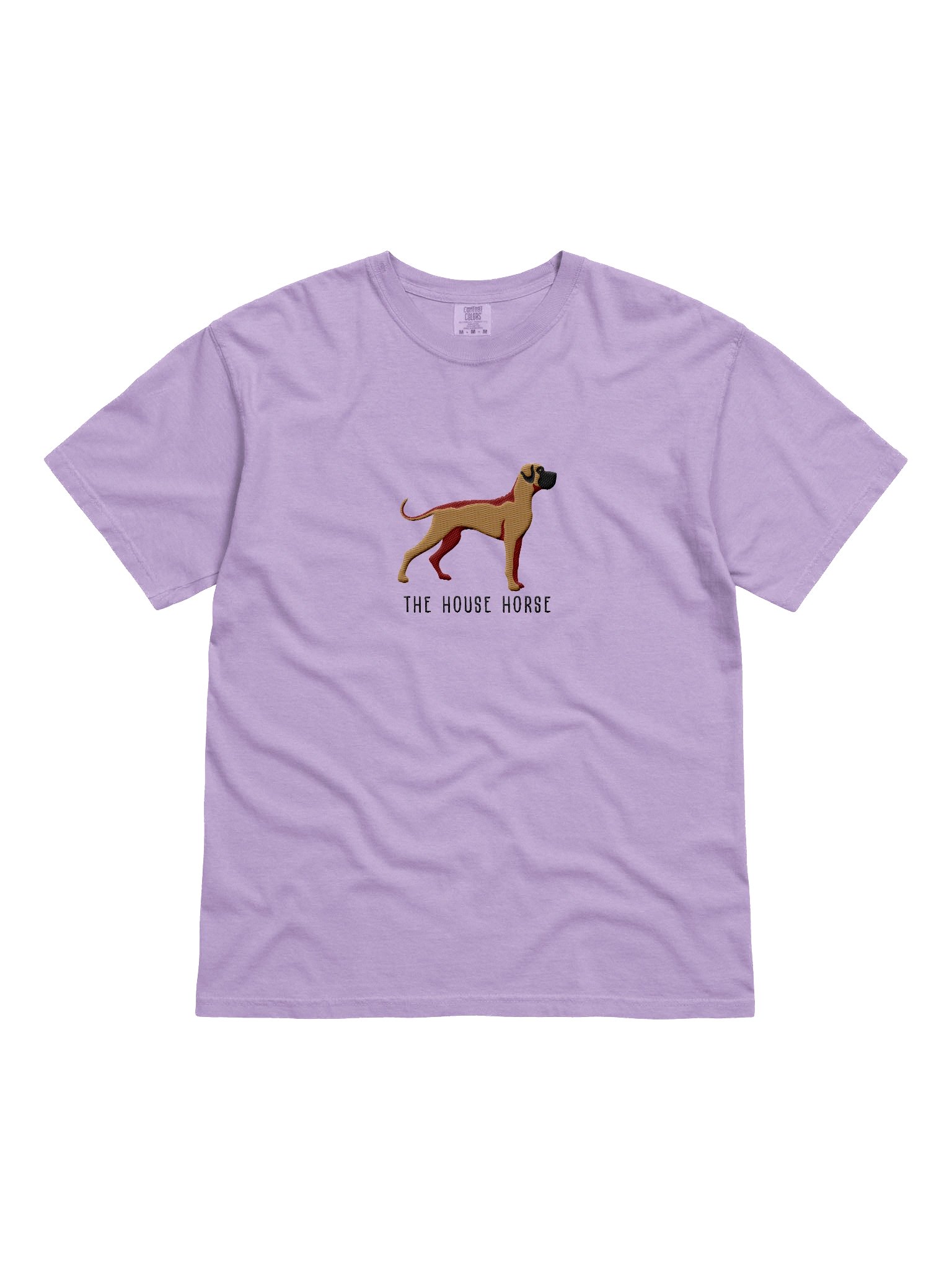 The House Horse T-Shirt(Embroidered) of a Great Dane(Tan, Black Mask) product image (4)