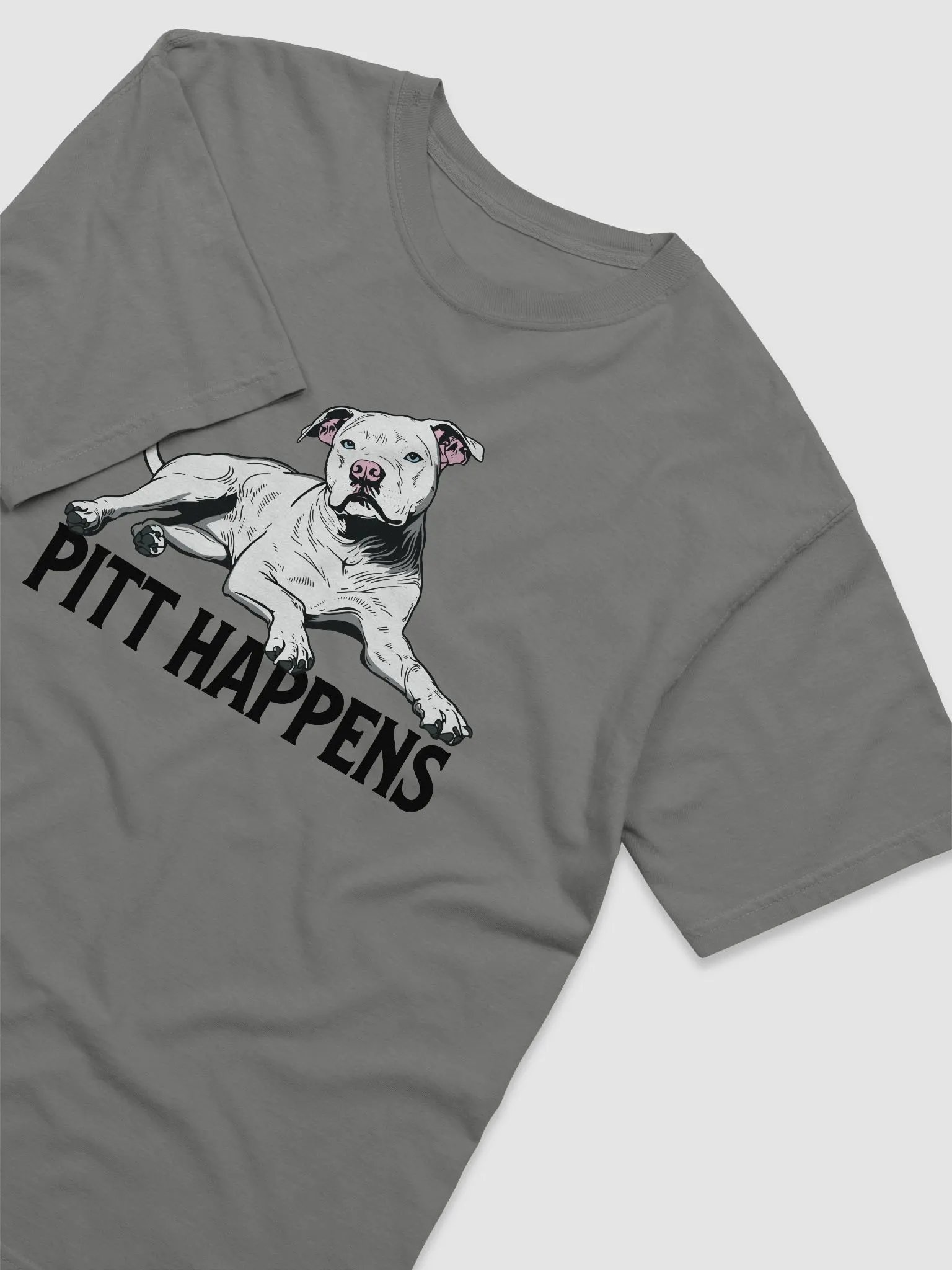 Pitt Happens T-Shirt of a Pitbull Terrier (White) | Funny T-Shirt for Pitbull, Bully, and Staffordshire Terrier Paw-rents product image (6)