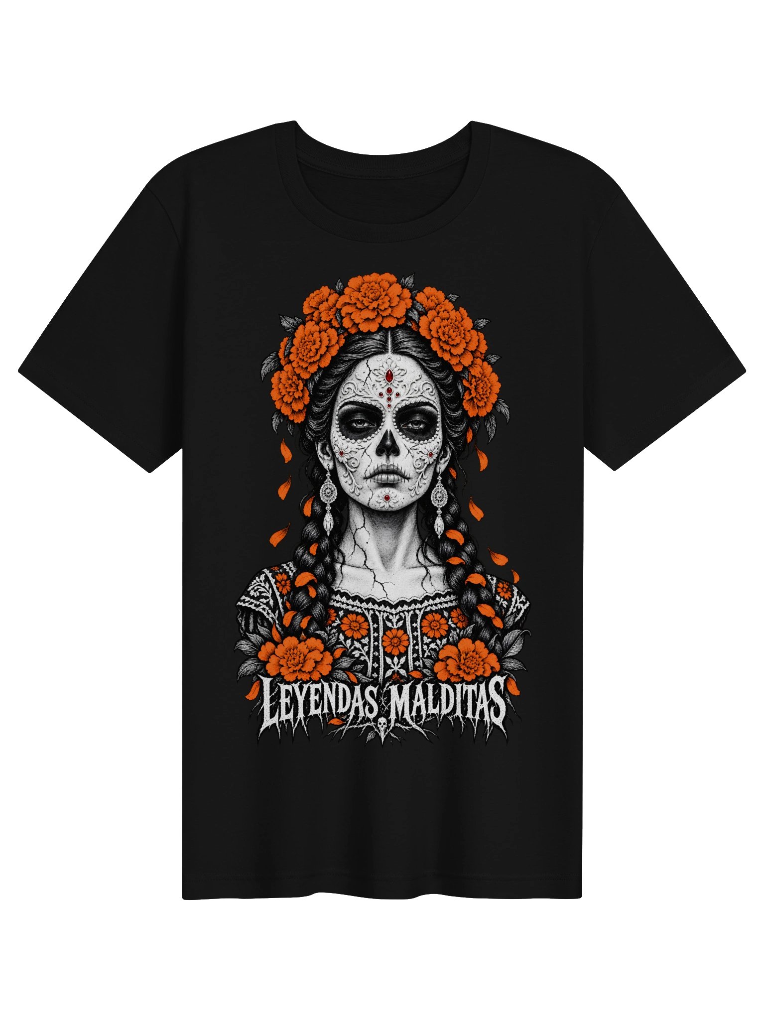 La Dama del Cempasúchil – Floral Sugar Skull Día de Muertos Design | Leyendas Malditas product image (1)