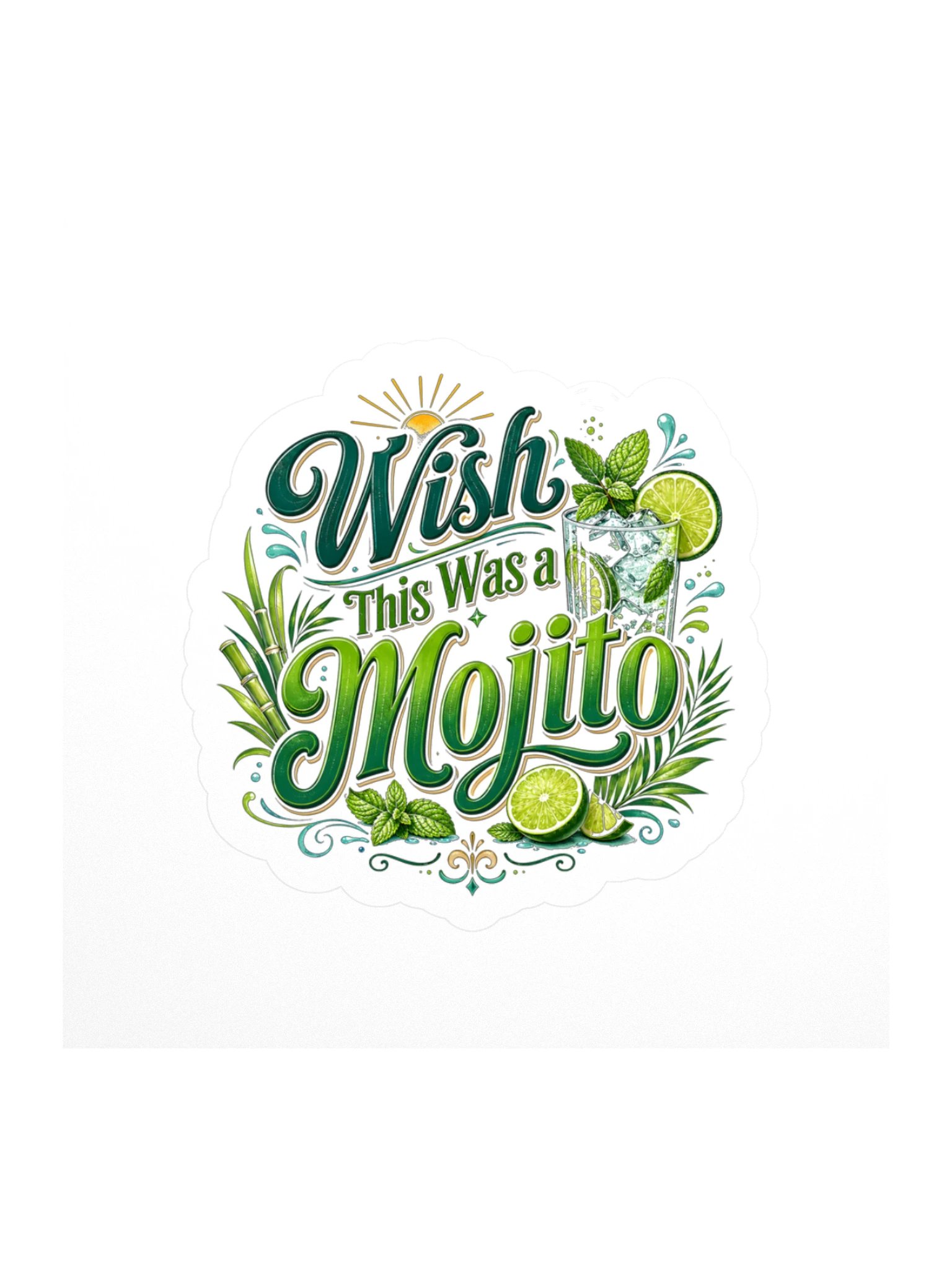 Wish This Was A Mojito Sticker product image (1)