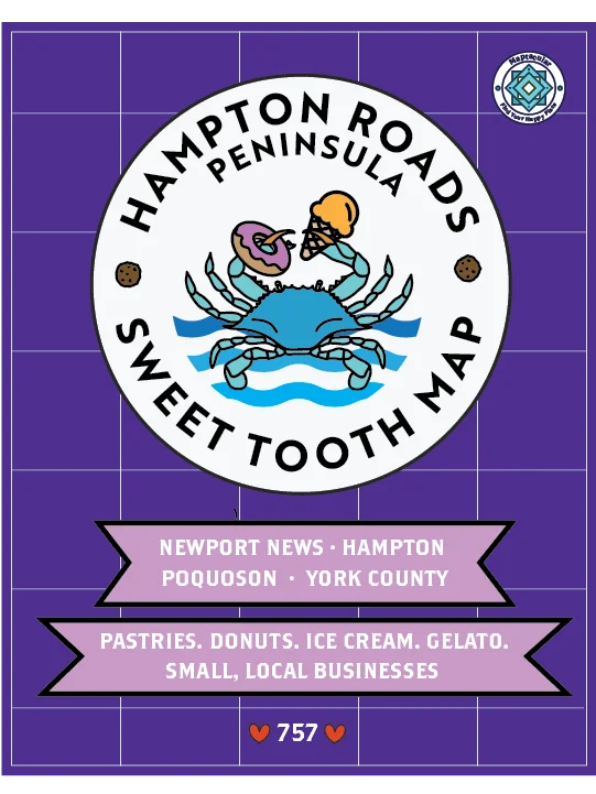 Hampton Roads Peninsula 2025 Sweet Tooth Trail Map - instant digital download product image (1)