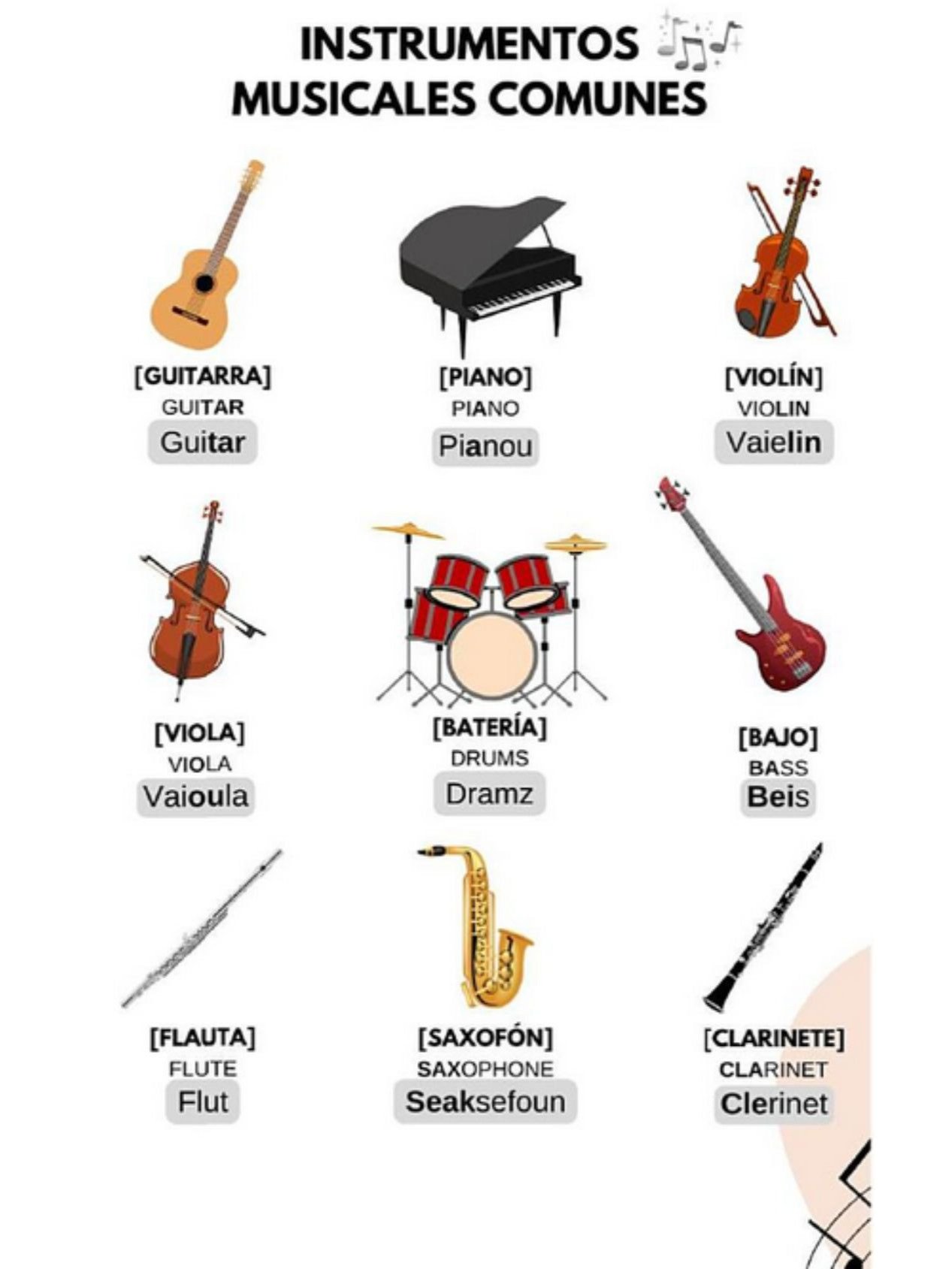 Música / libro para aprender inglés con pronunicación / Vocabulario artistas musicales product image (3)