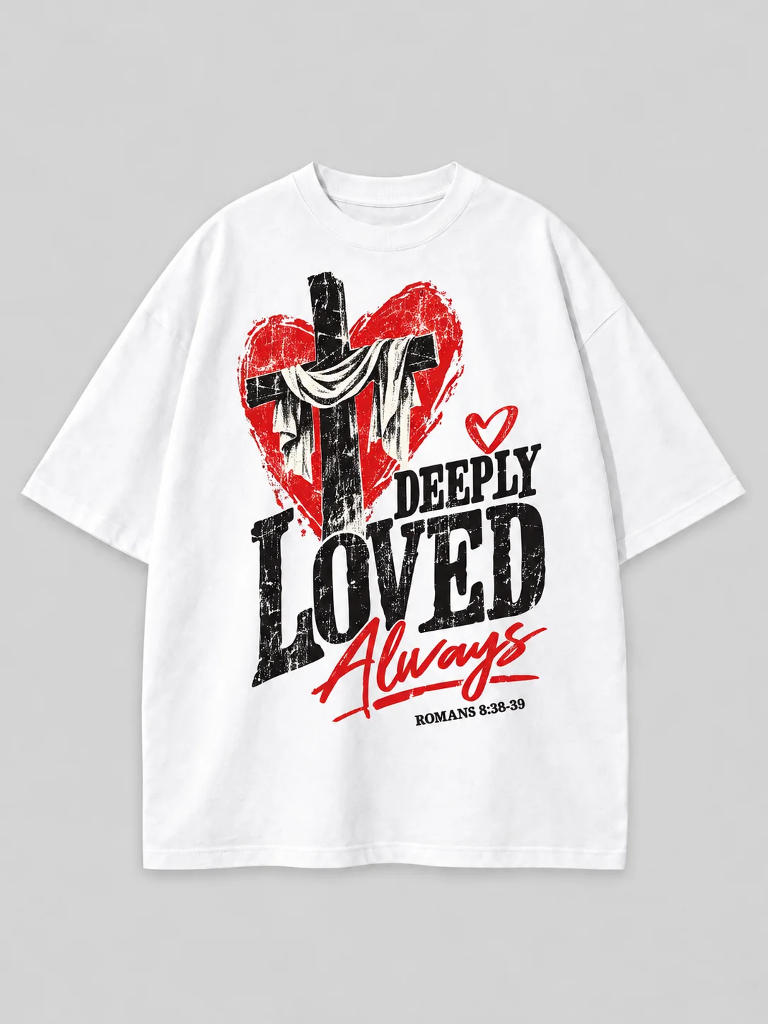 Deeply Loved Always PNG | Christian Cross Design | Romans 8:38-39 product image (2)