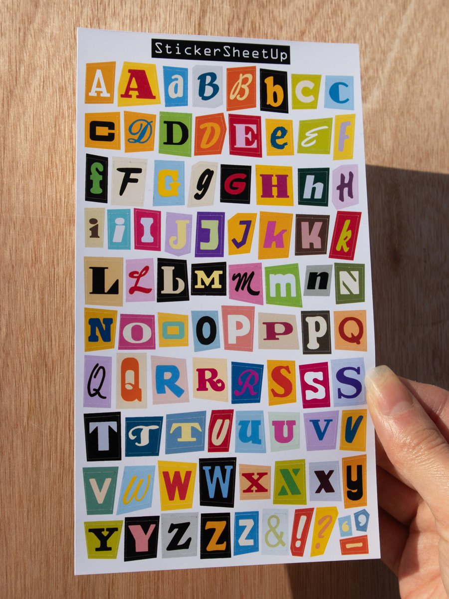 Ransom Note Alphabet Sticker Sheet 001 product image (2)