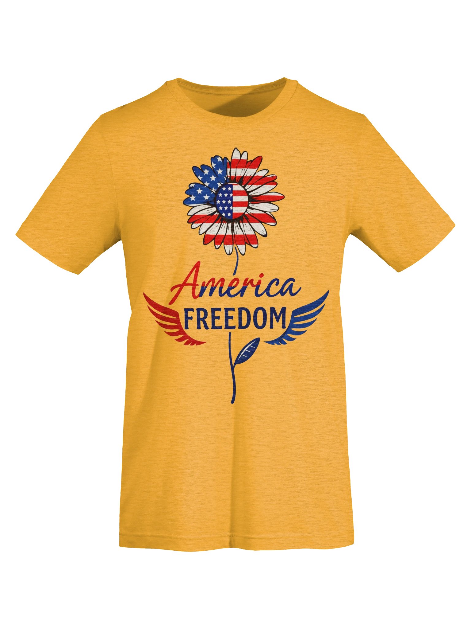 USA Flag Flower Graphic | American Freedom Patriotic Tee - Bella+Canvas Supersoft T-Shirt product image (5)