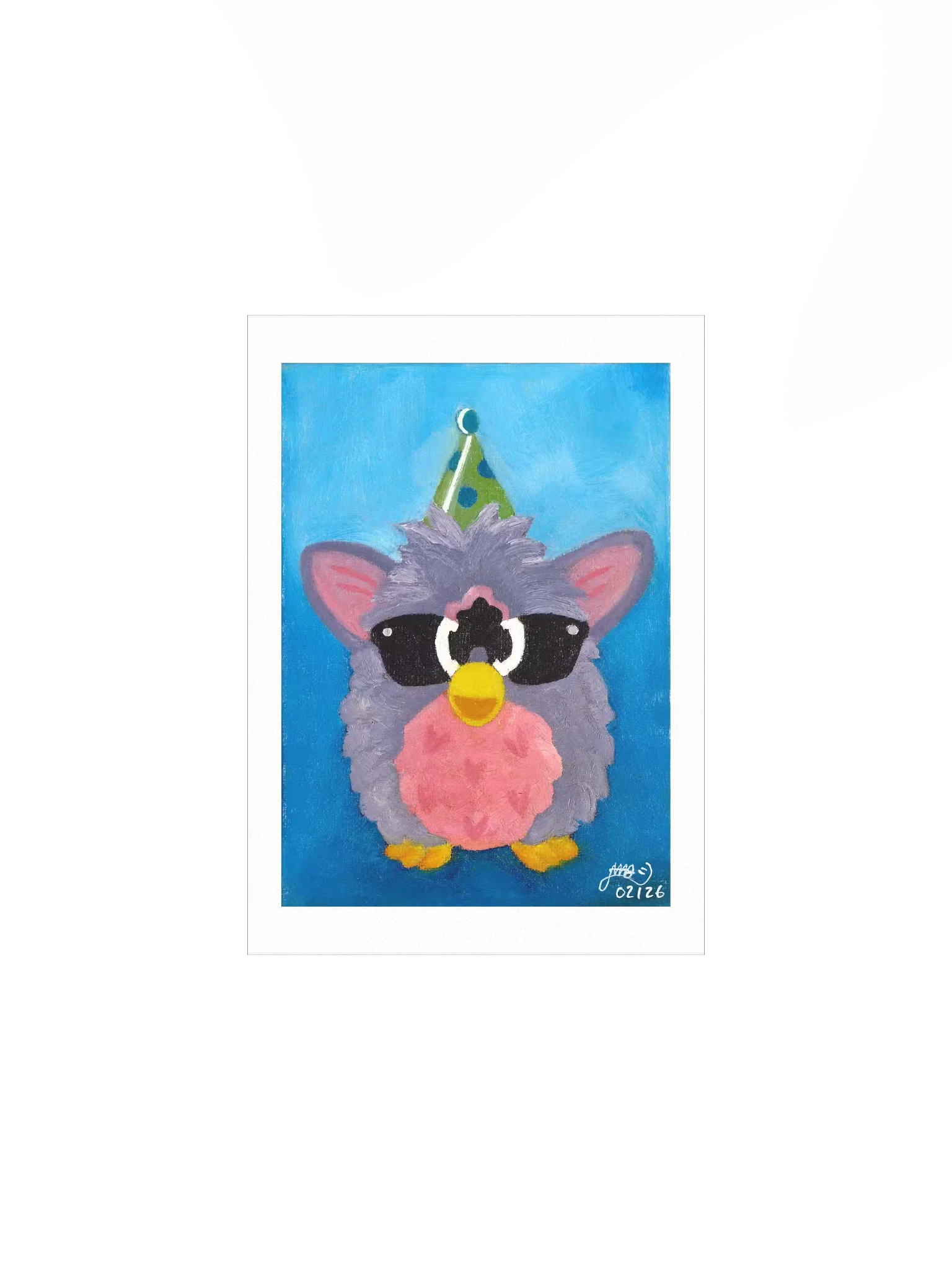 Party Hat Furby Oil Painting Print product image (1)